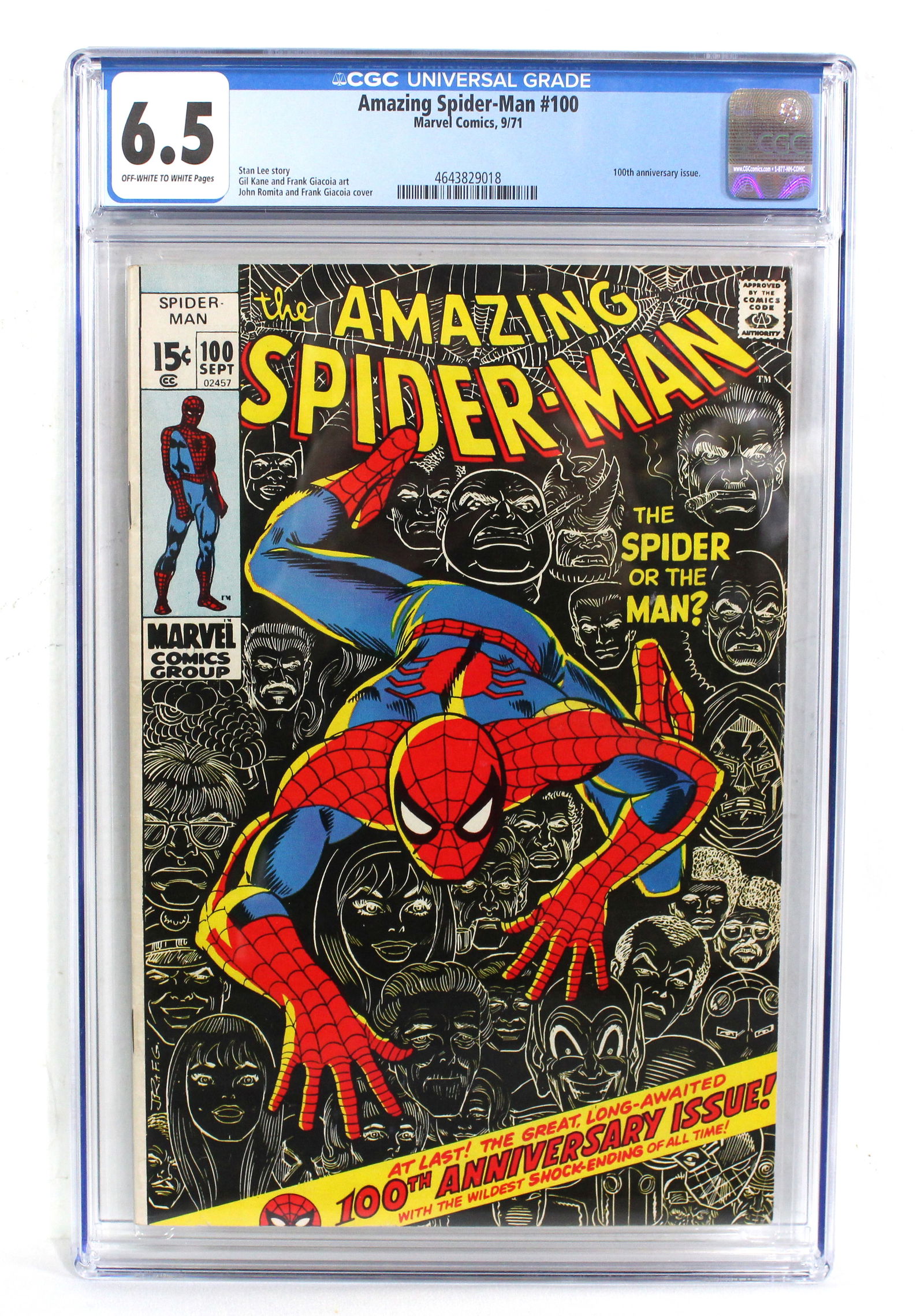 Marvel Comics The Amazing Spider-Man Issue 100, CGC Graded 6.5: CGC Graded 6.5. In-house shipping available.