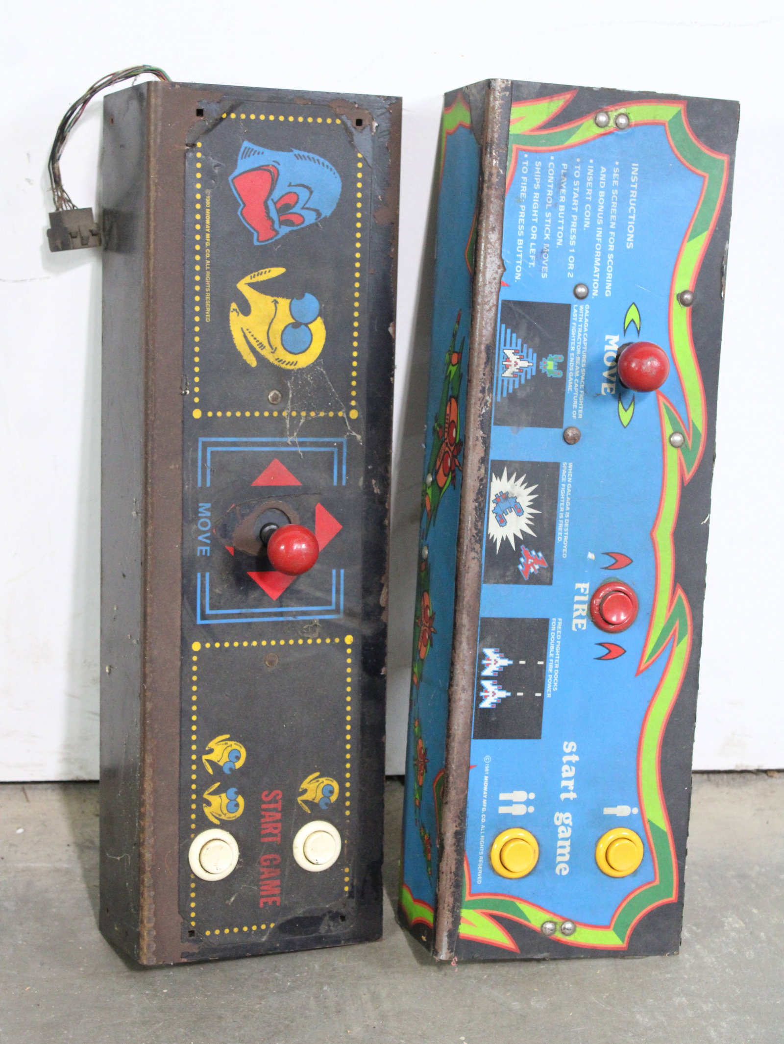 Bally Midway Galaga & Pac-Man Arcade Game Control Panels: This item requires third-party shipping or pickup arrangements to be made.
