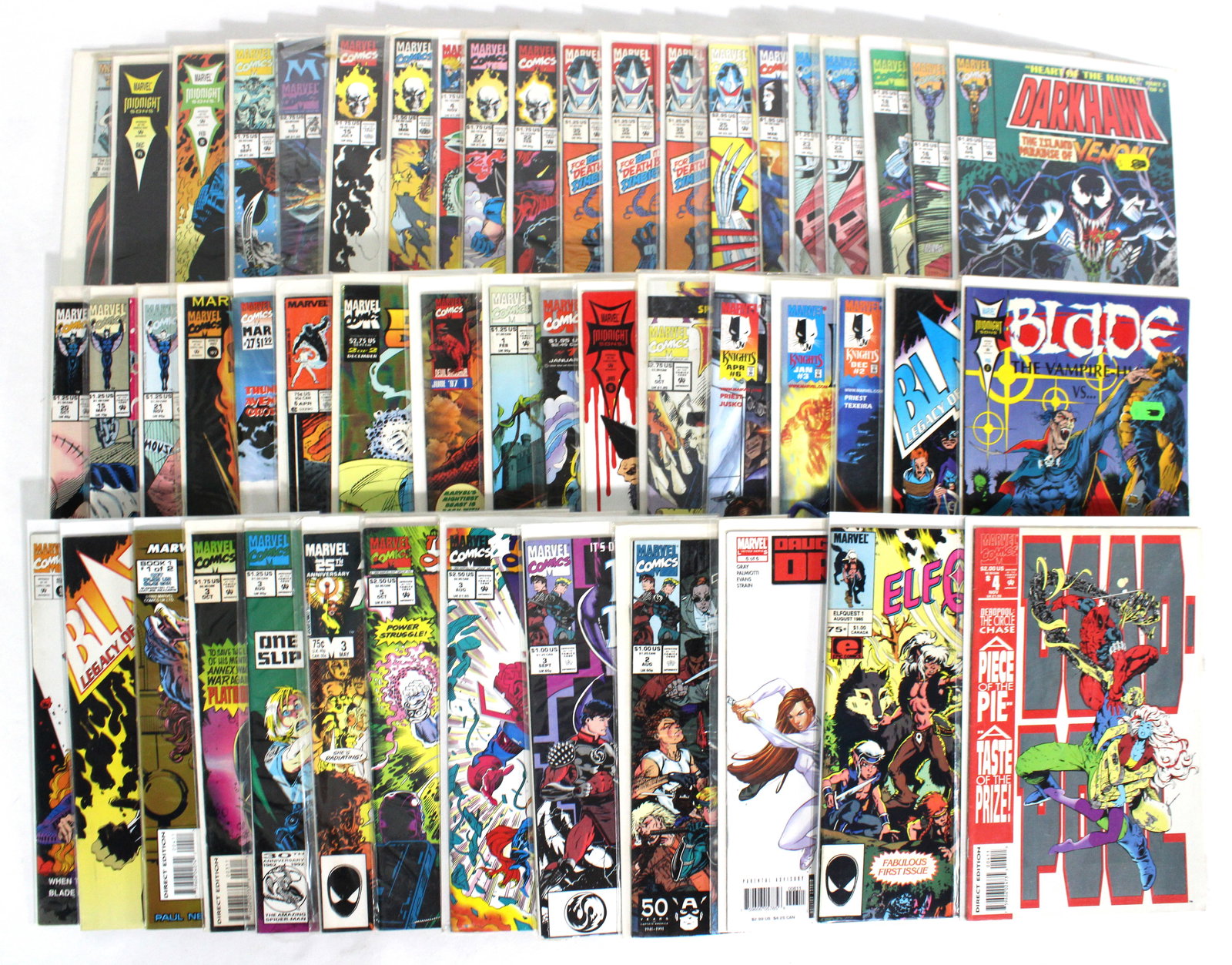 Marvel Comics Mix Lot incl. Deadpool and Double Dragon: Total of 50 Issues. Assorted issues. Bagged and Boarded. Varying conditions. In-house shipping available.