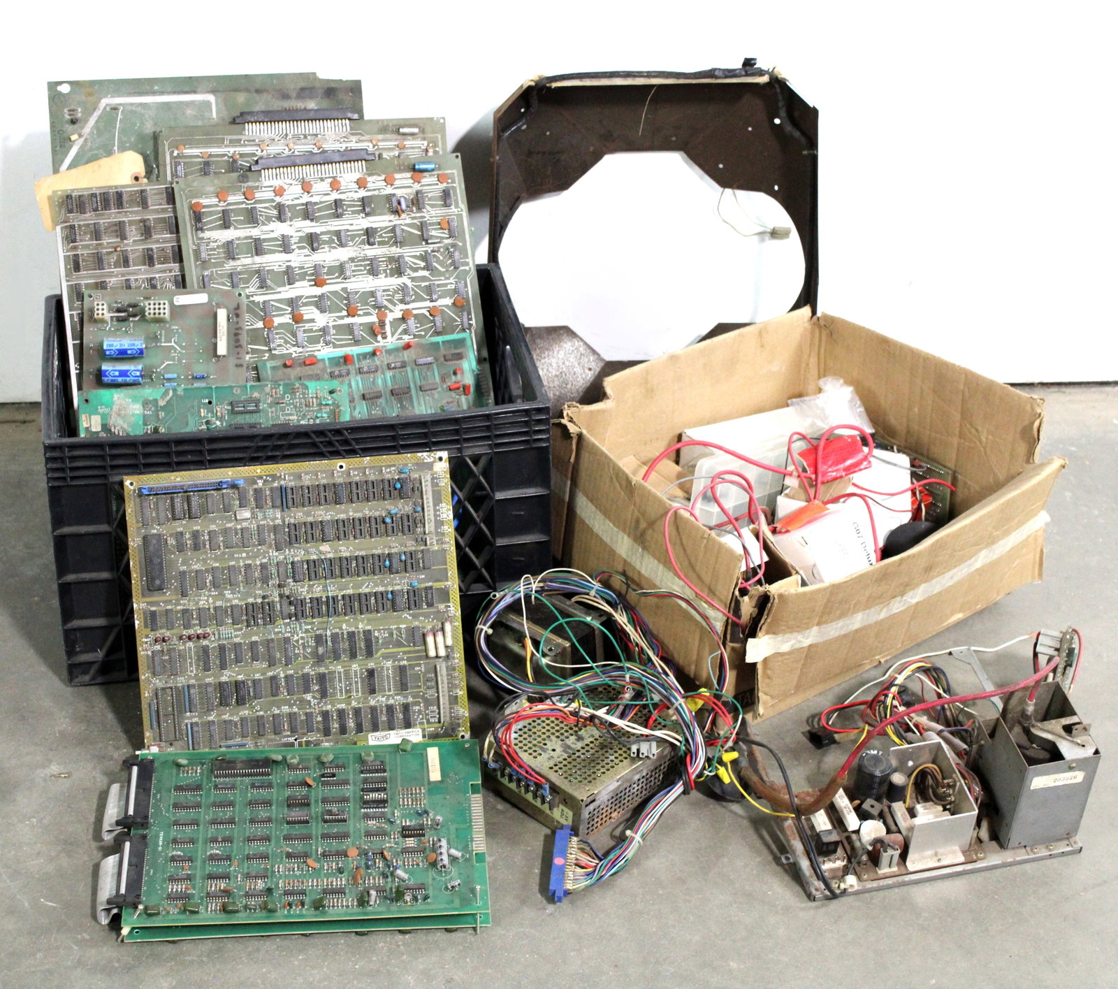 Large Lot of Arcade Parts and Boards incl. Monitor Chasis Parts: This item requires third-party shipping or pickup arrangements to be made.