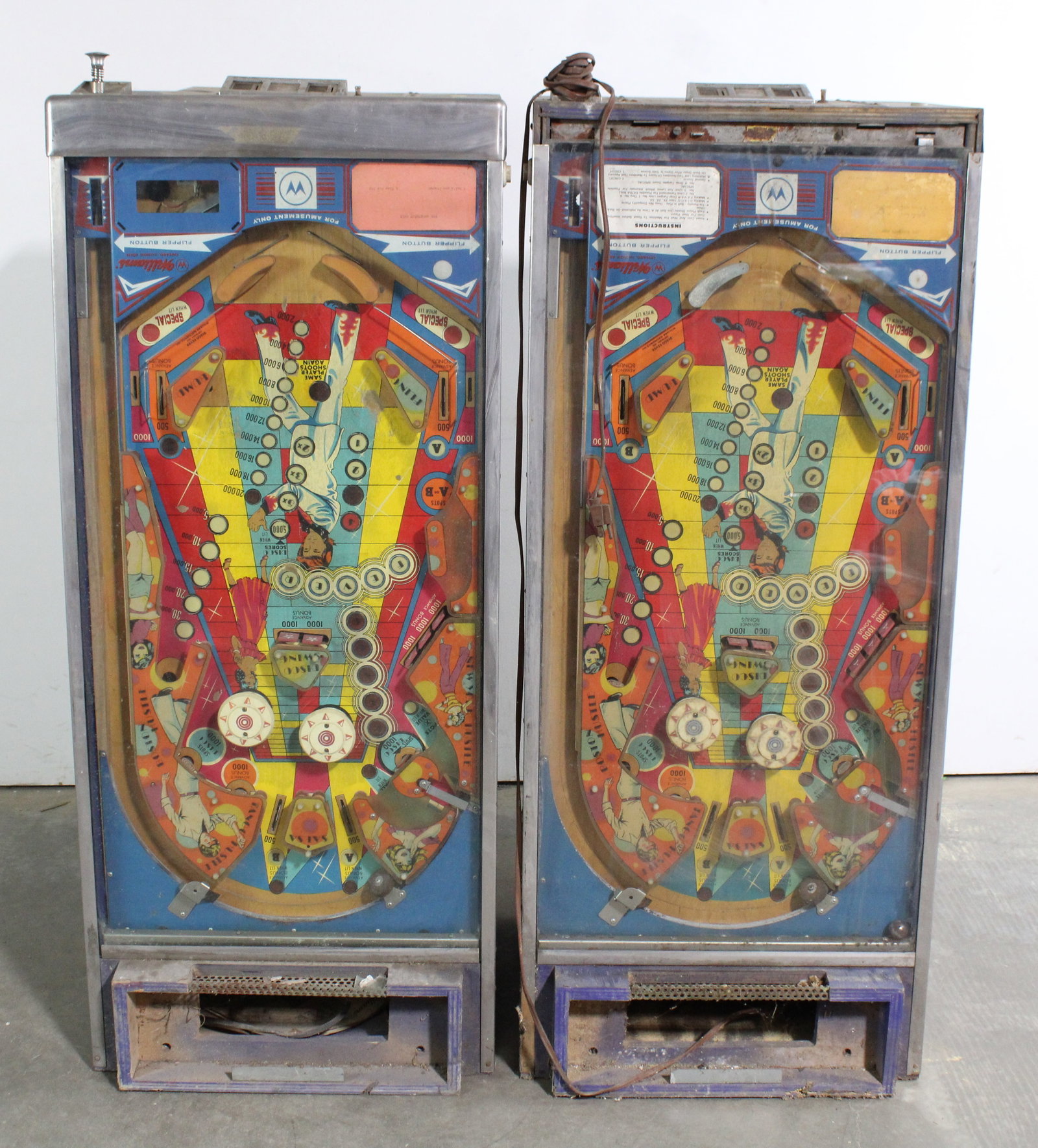 Williams Disco Fever Pinball Bodies, For Parts: Bodies only. No heads. This item requires third-party shipping or pickup arrangements to be made.