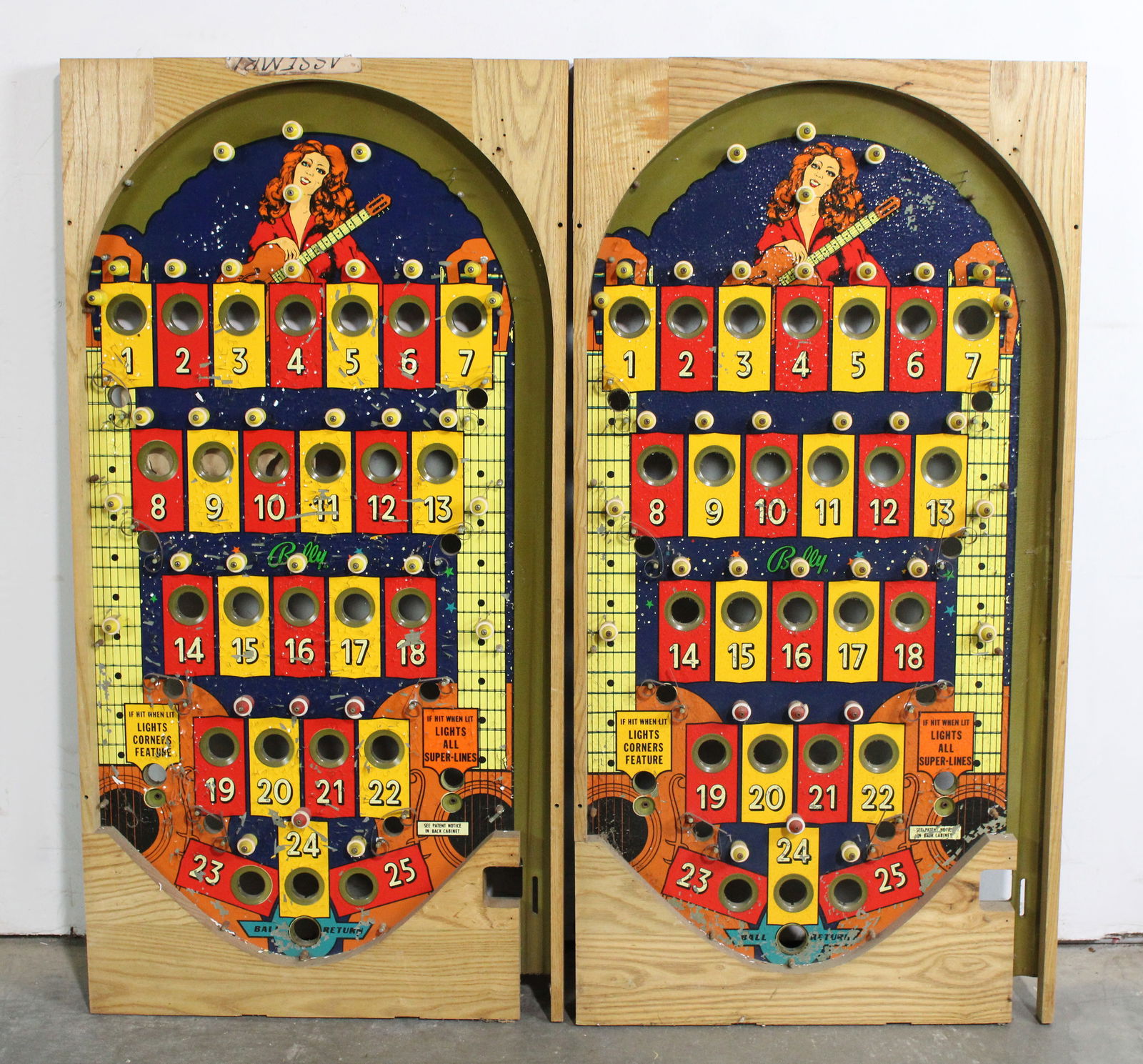 Bally Nashville Bingo Pinball Playfields (1 of 3)