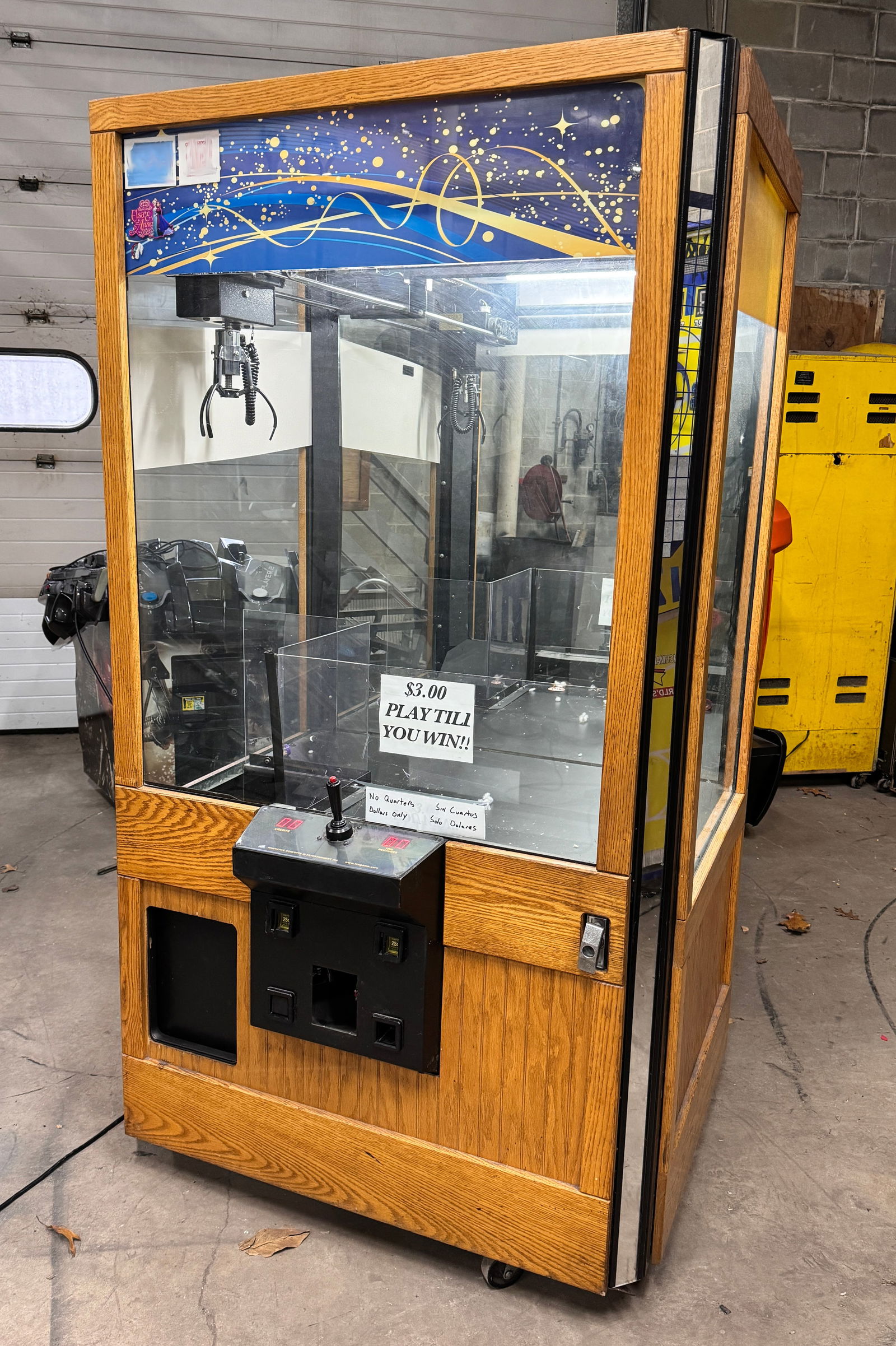 ICE Crane Arcade Game: Working. Dimensions: 78 x 43 x 40 ***This is a remote auction in Sewell, New Jersey. Pickup or third-party shipping is required on this item. A list of suggested shippers can be found in the terms of