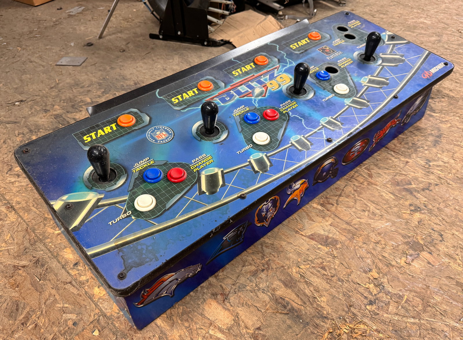 NFL Blitz 99 Arcade Game Control Panel (1 of 2)