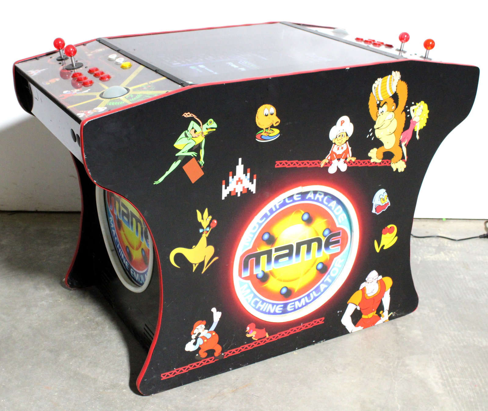 MAME Multiple Arcade Machine Emulator Multicade Cocktail Arcade Game, 500+ Games: Working. This item requires third-party shipping or pickup arrangements to be made. Dimensions: 37 x 50 x 26