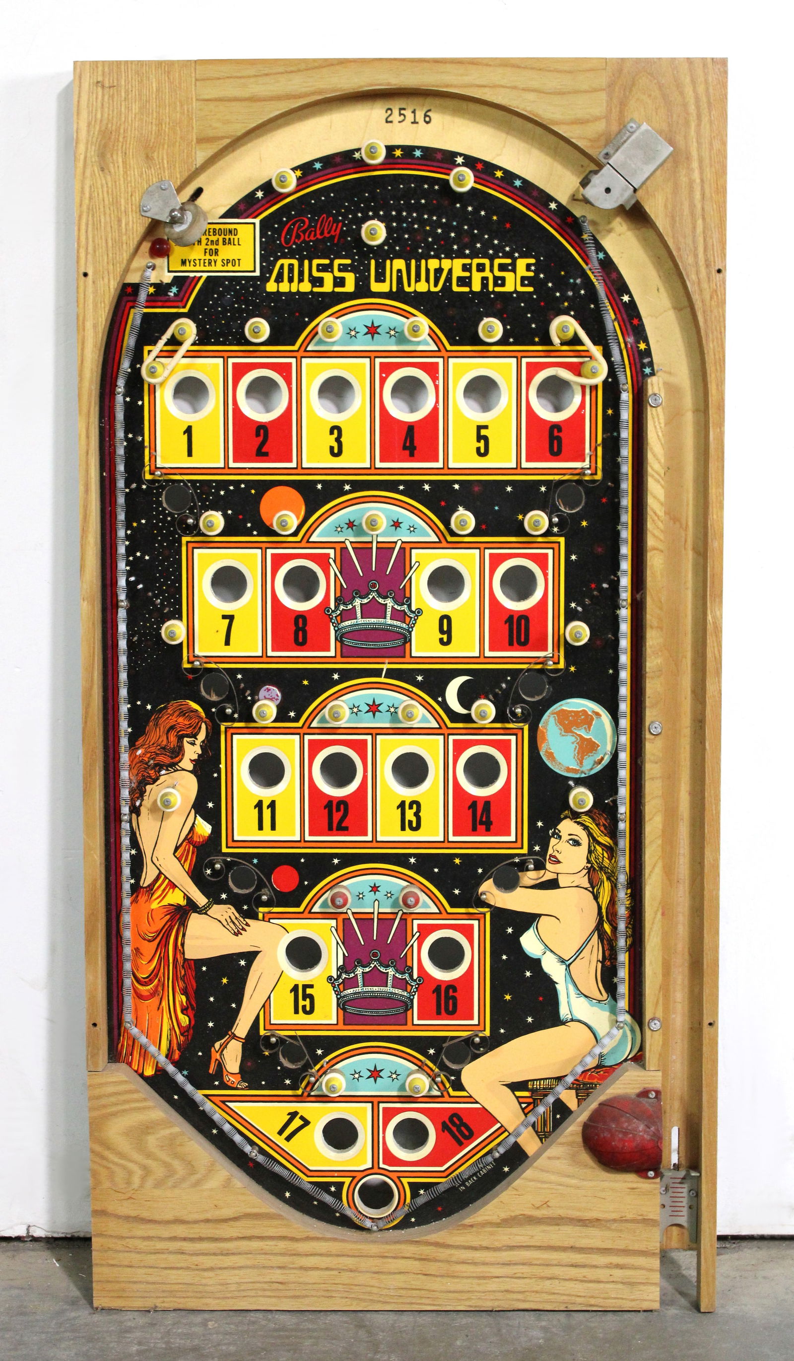 NOS Bally Miss Universe Bingo Pinball Playfield (1 of 1)