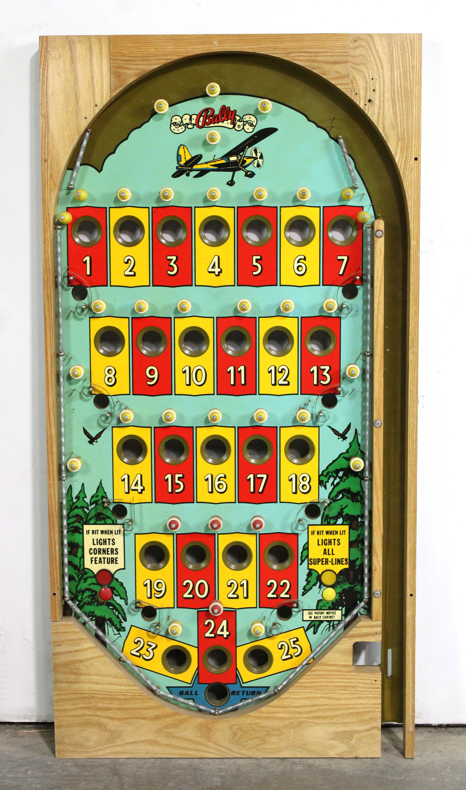 NOS Bally Hi-Flyer Plane Themed Bingo Pinball Playfield (1 of 1)