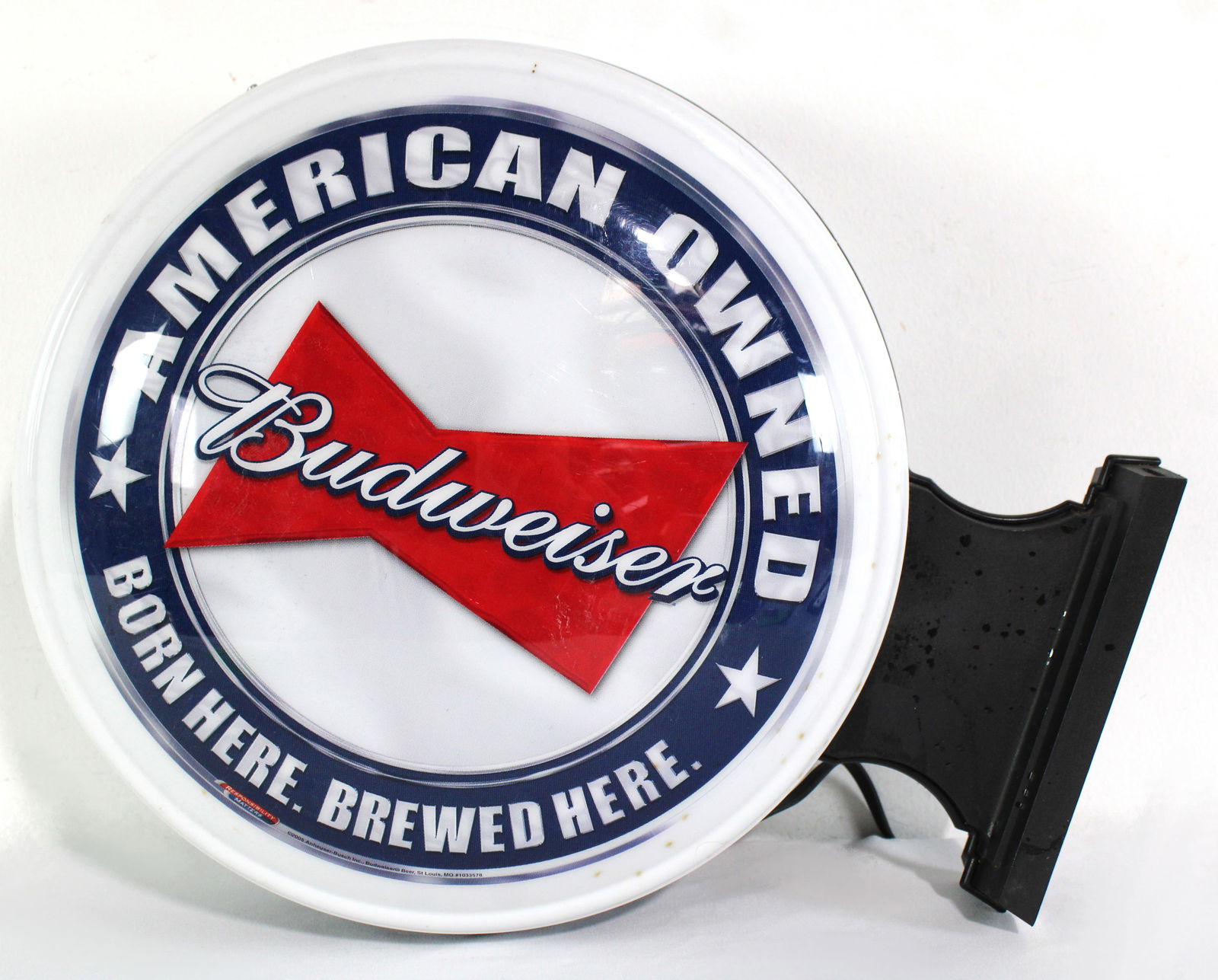 Budweiser Wallmount Flange Light Up Sign (1 of 2)