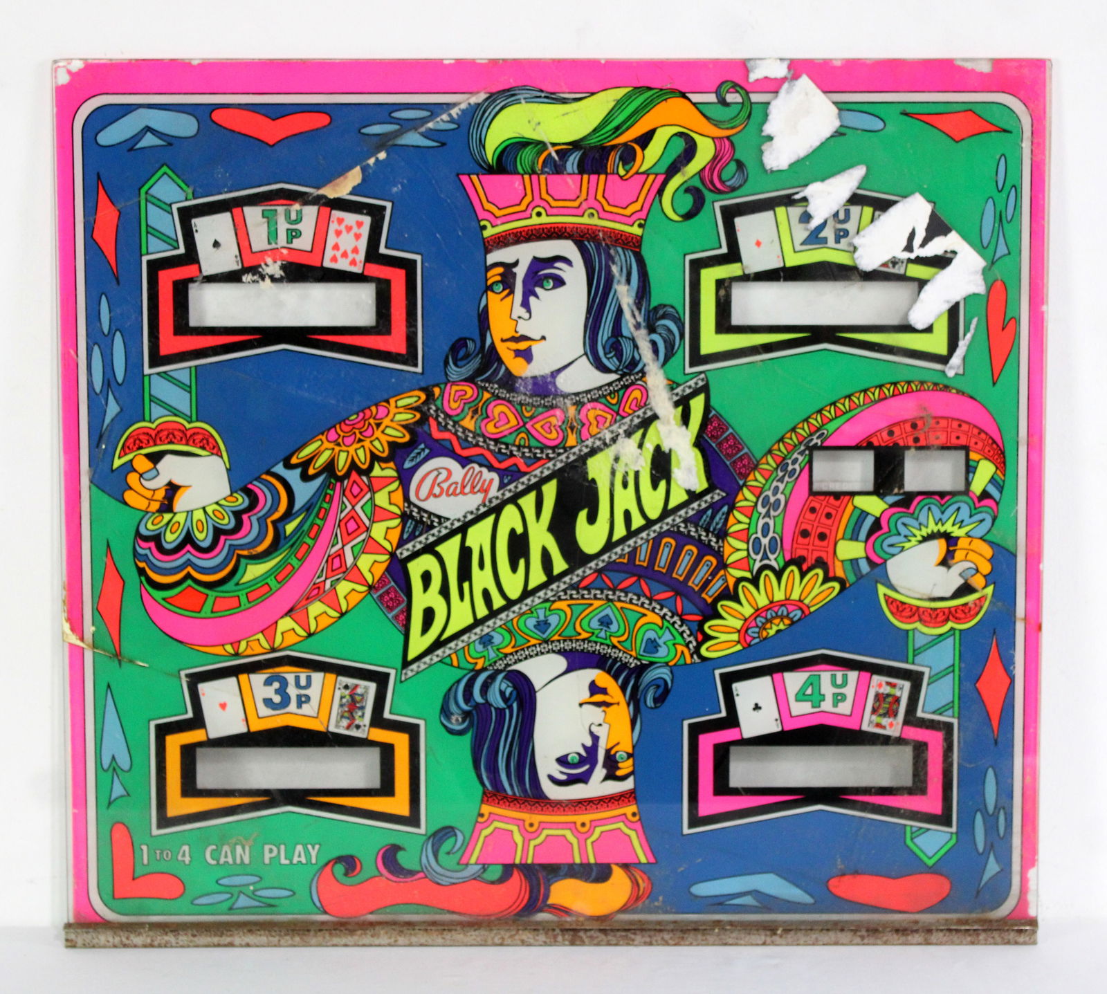 Bally Black Jack Pinball Backglass (1 of 2)
