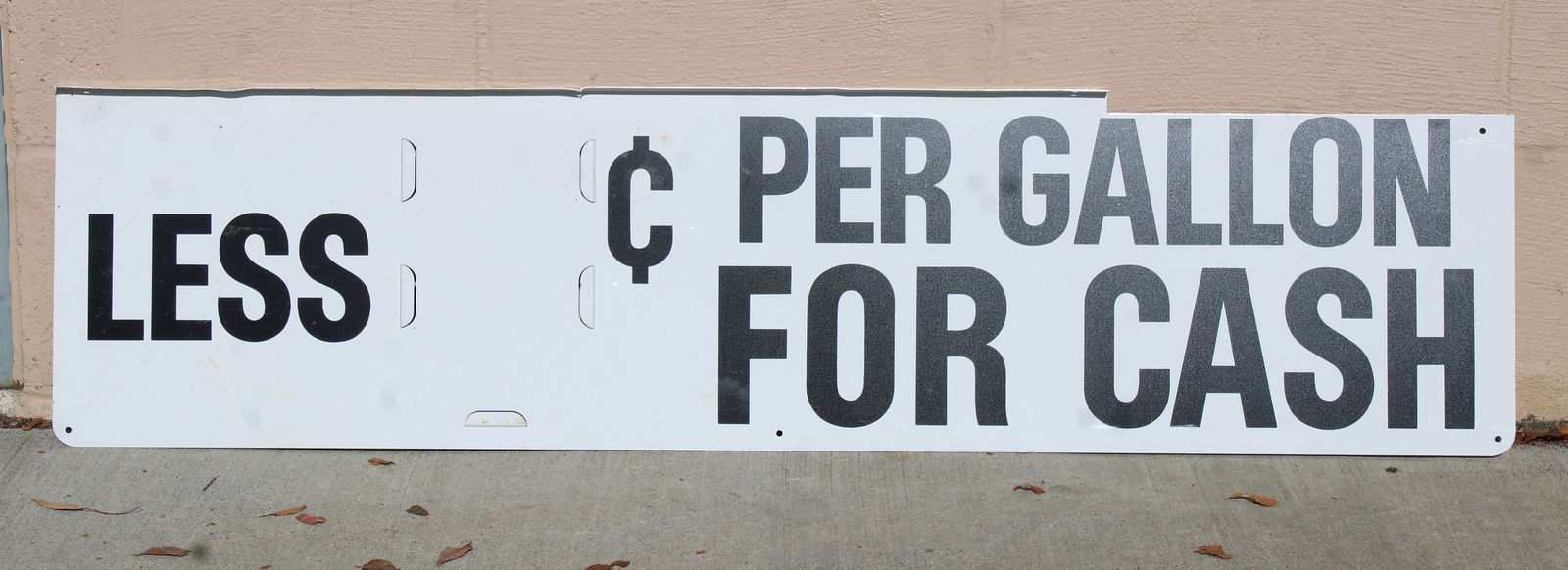 NOS Gas Station Pricing Sign: This item requires third-party shipping or pickup arrangements to be made. Dimensions: 46 x 12 x 1