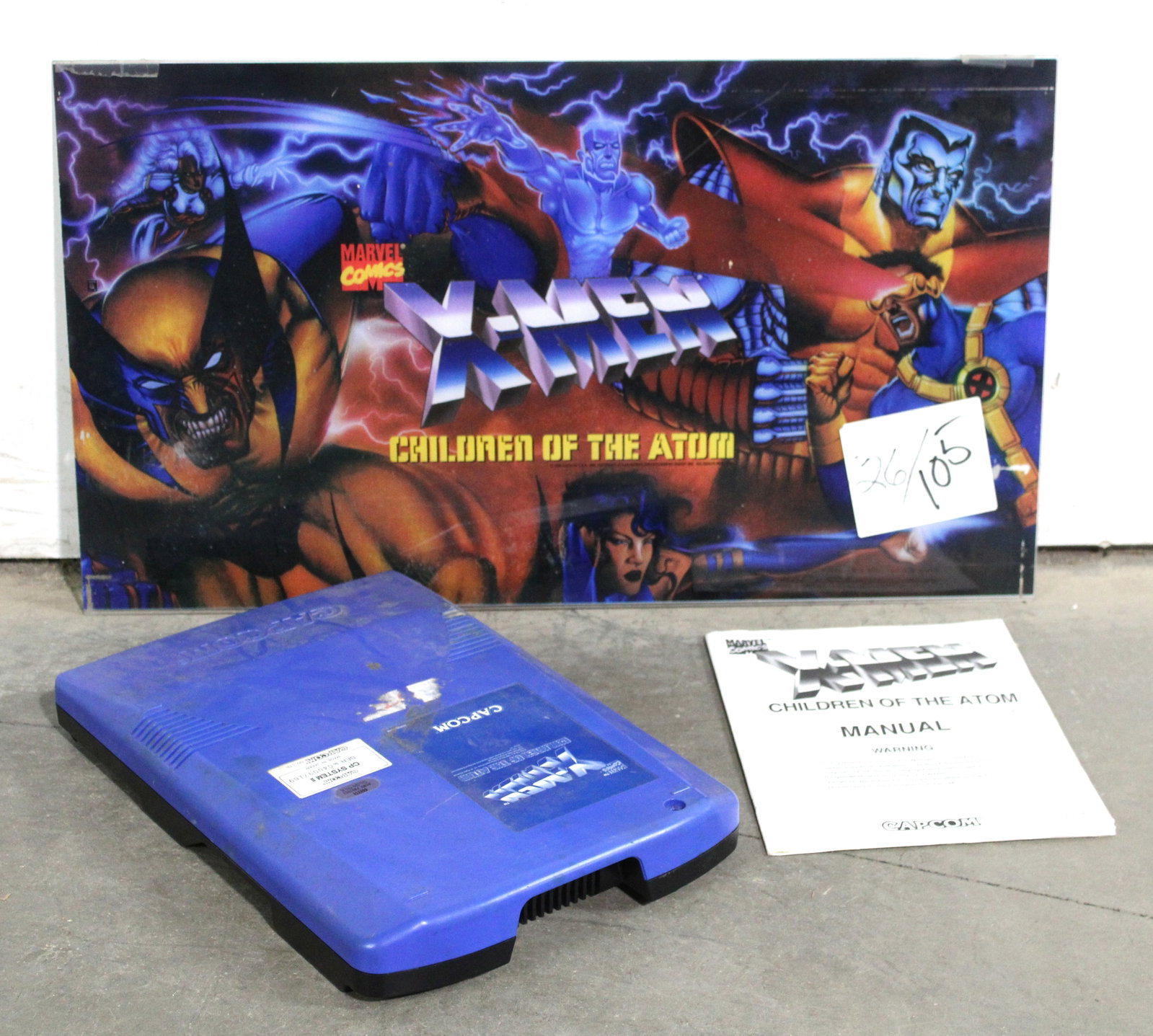 Capcom X-Men Children of the Atom Software, Header and Manual: System II (top part only). In-house shipping available.