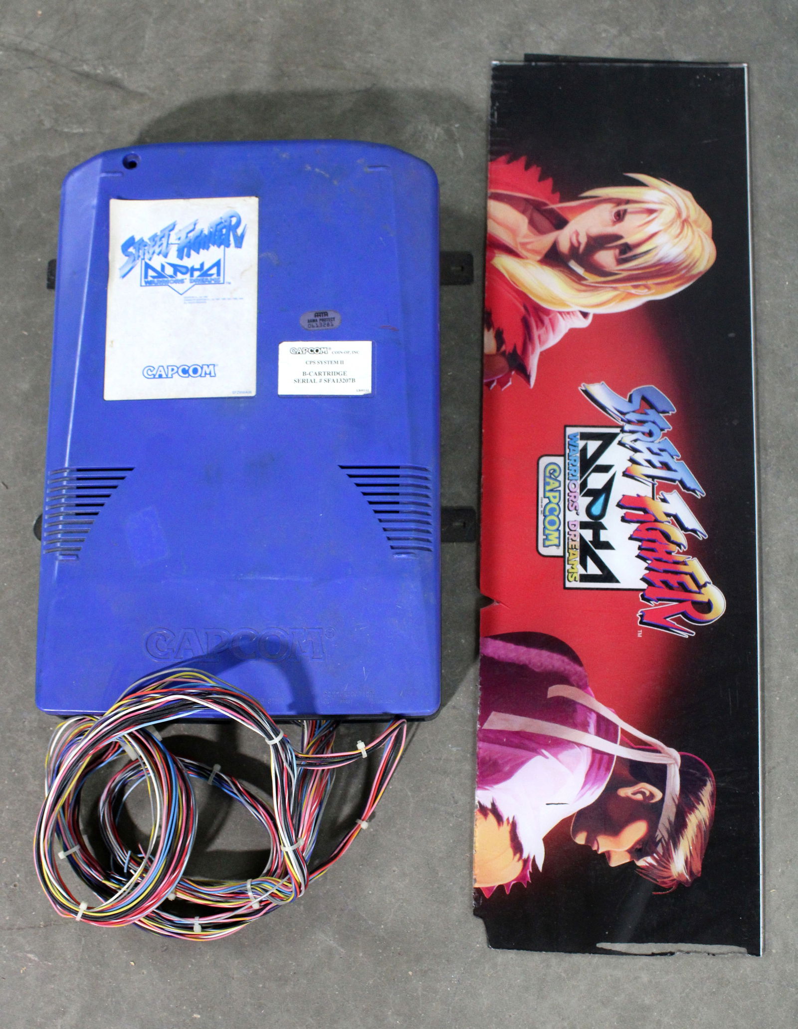 Capcom Street Fighter Alpha Warriors Dream CP System II Boardset with Header (1 of 2)