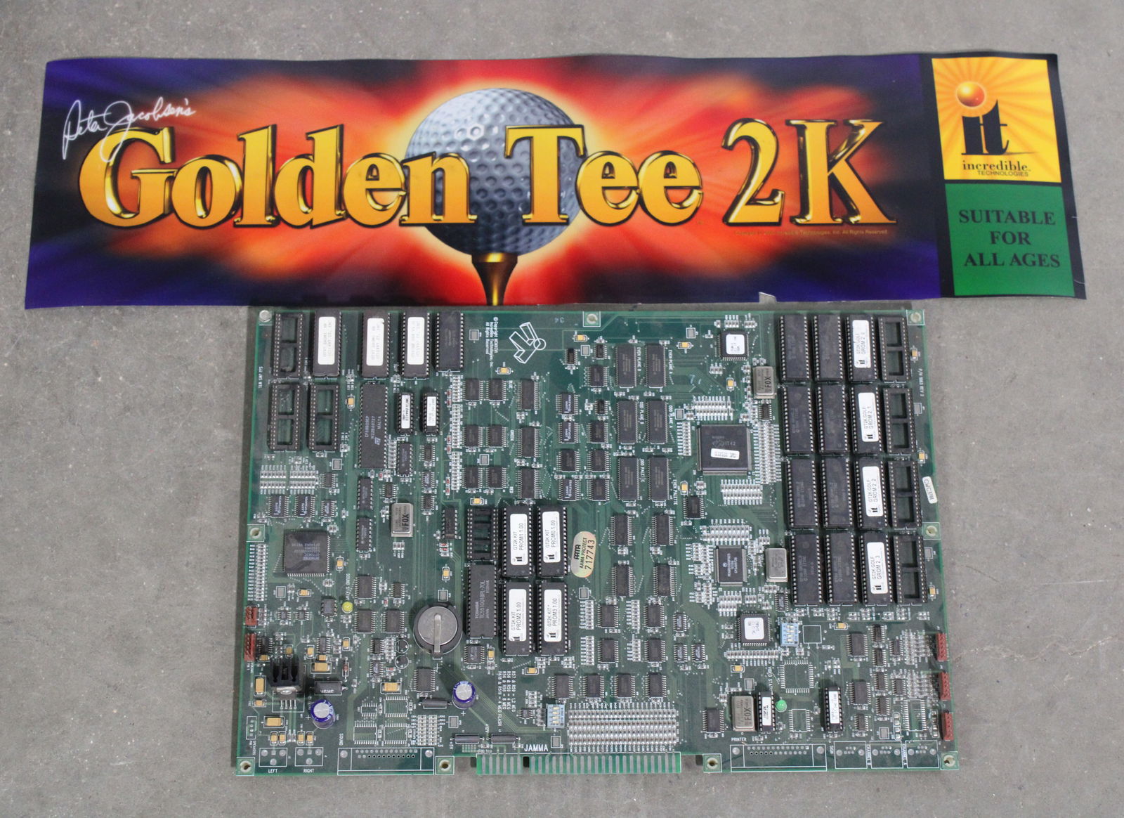 IT Golden Tee 2K Arcade Game Board and Header, Lot 1 (1 of 1)