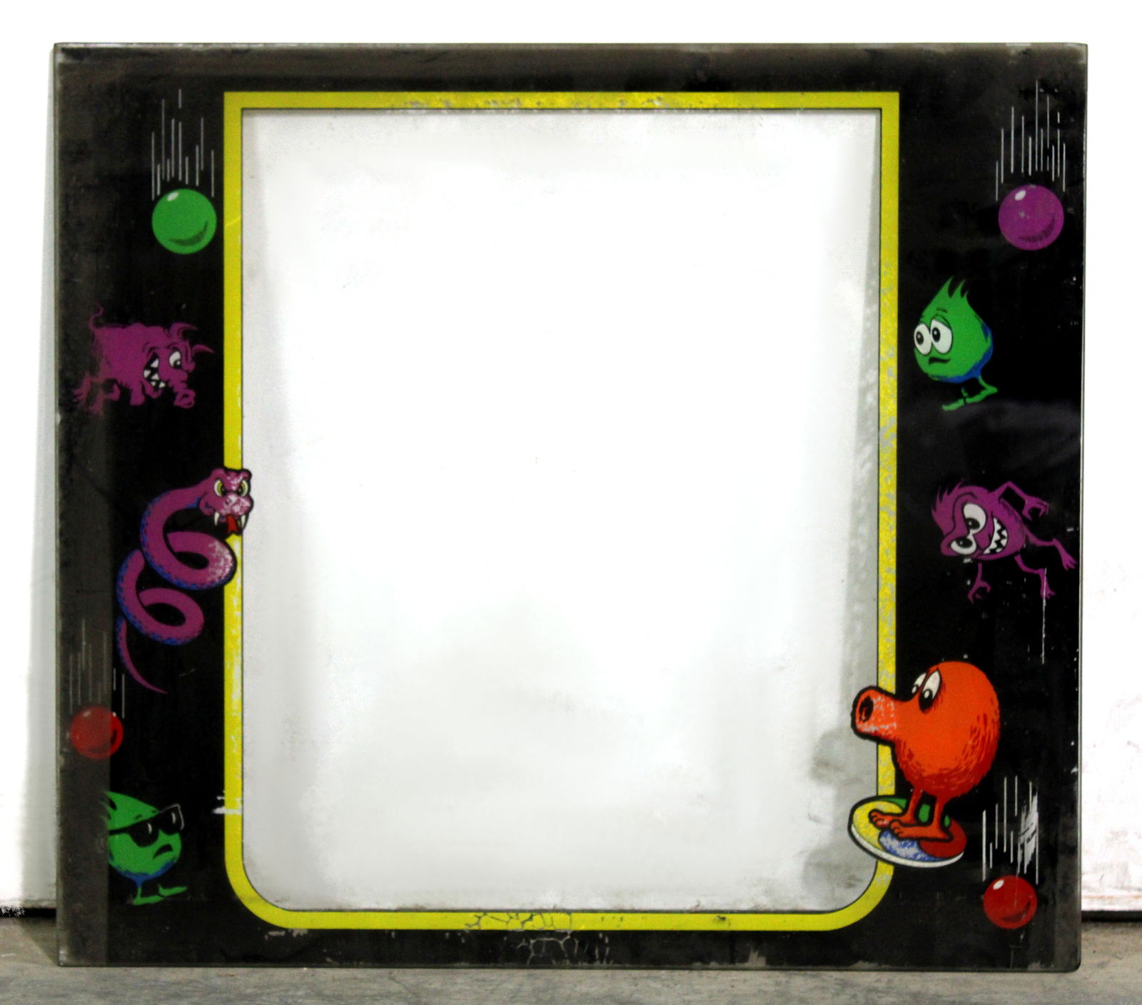 Gottlieb Q*Bert Glass Arcade Game Bezel (1 of 1)