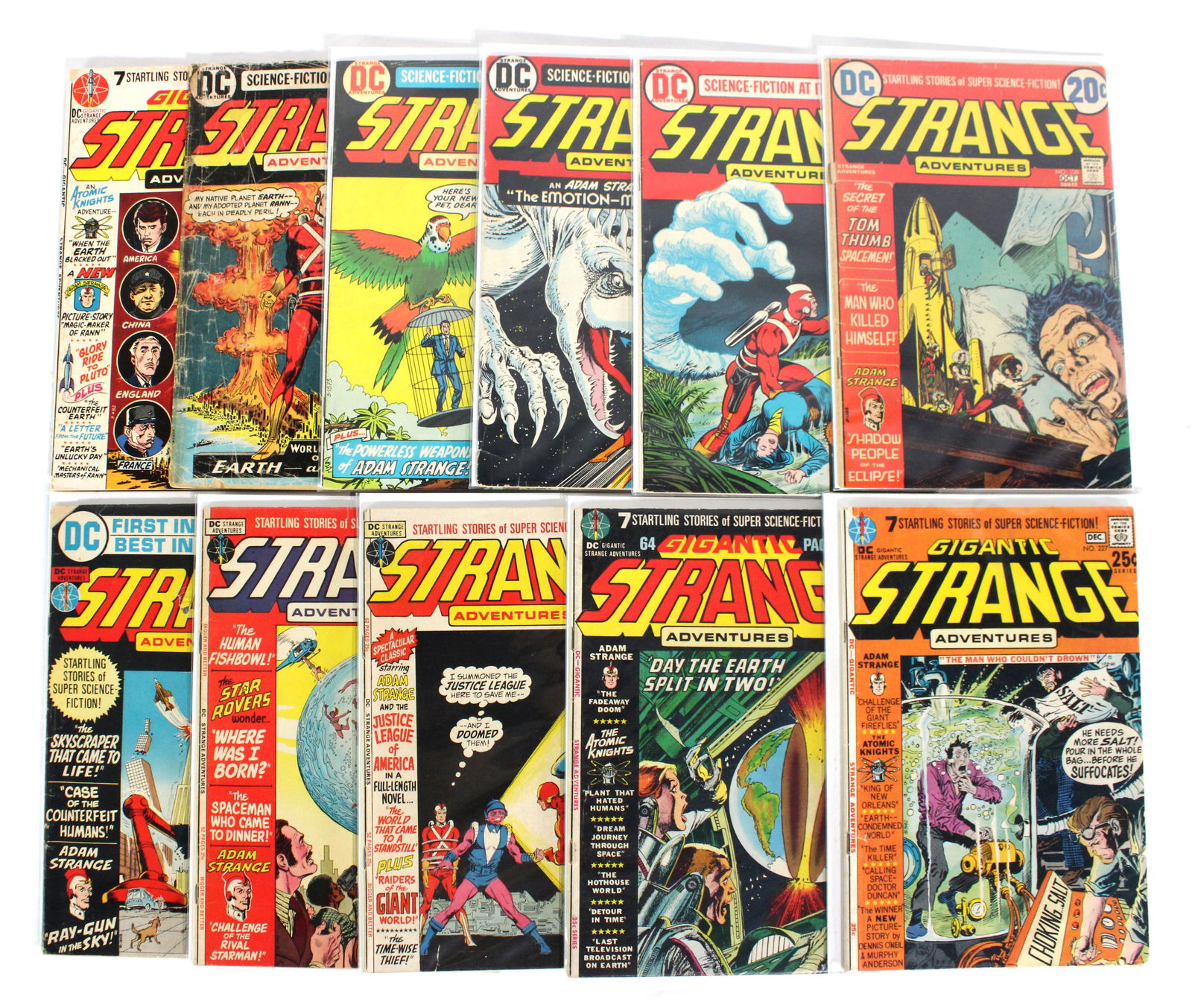 DC Comics Strange Adventures Silver Age Comic Books: Total of 11 Issues. Not all bagged and boarded. Varying conditions. In-house shipping available.
