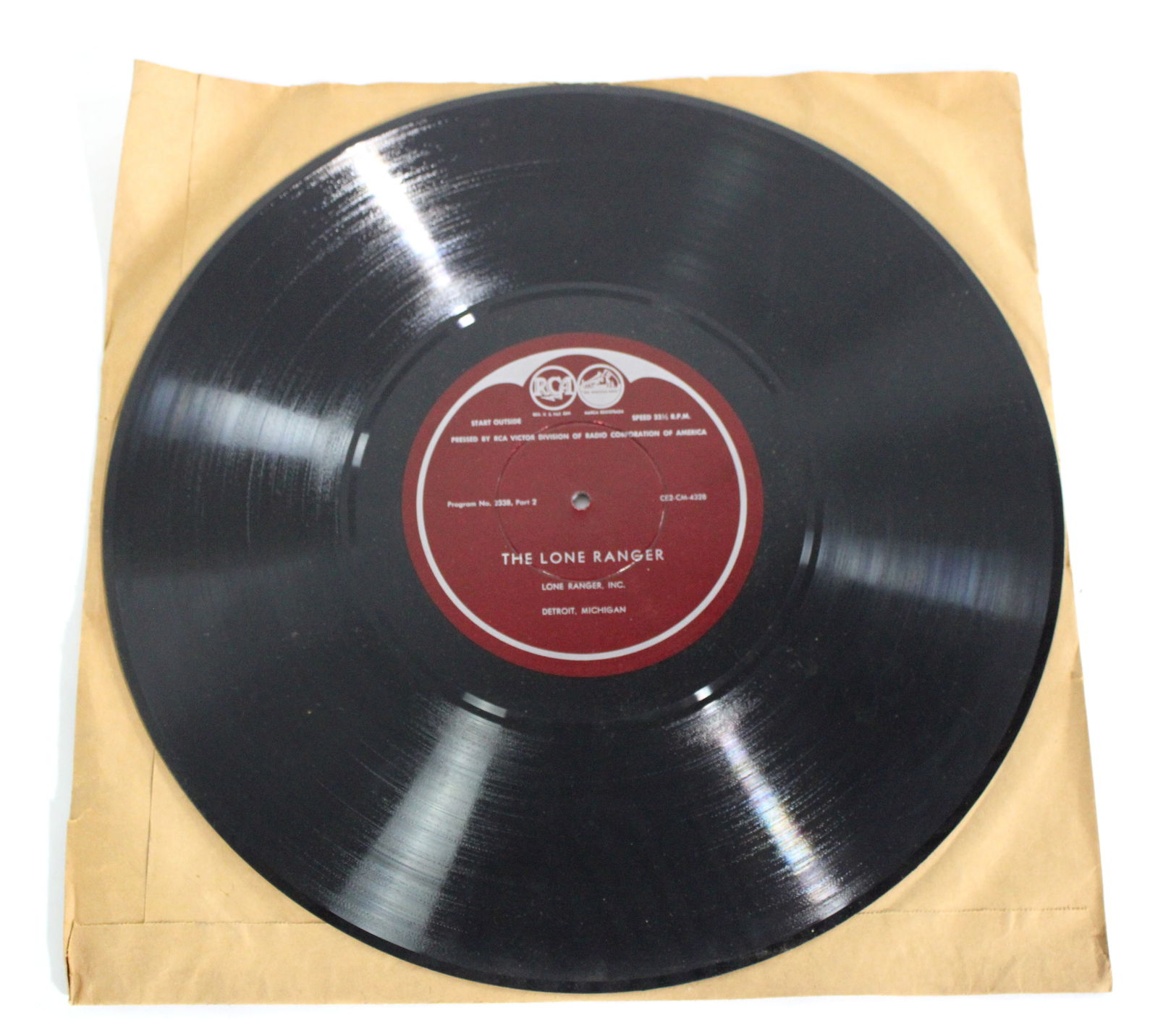 RCA Lone Ranger 16" Original Transcription Record (1 of 4)