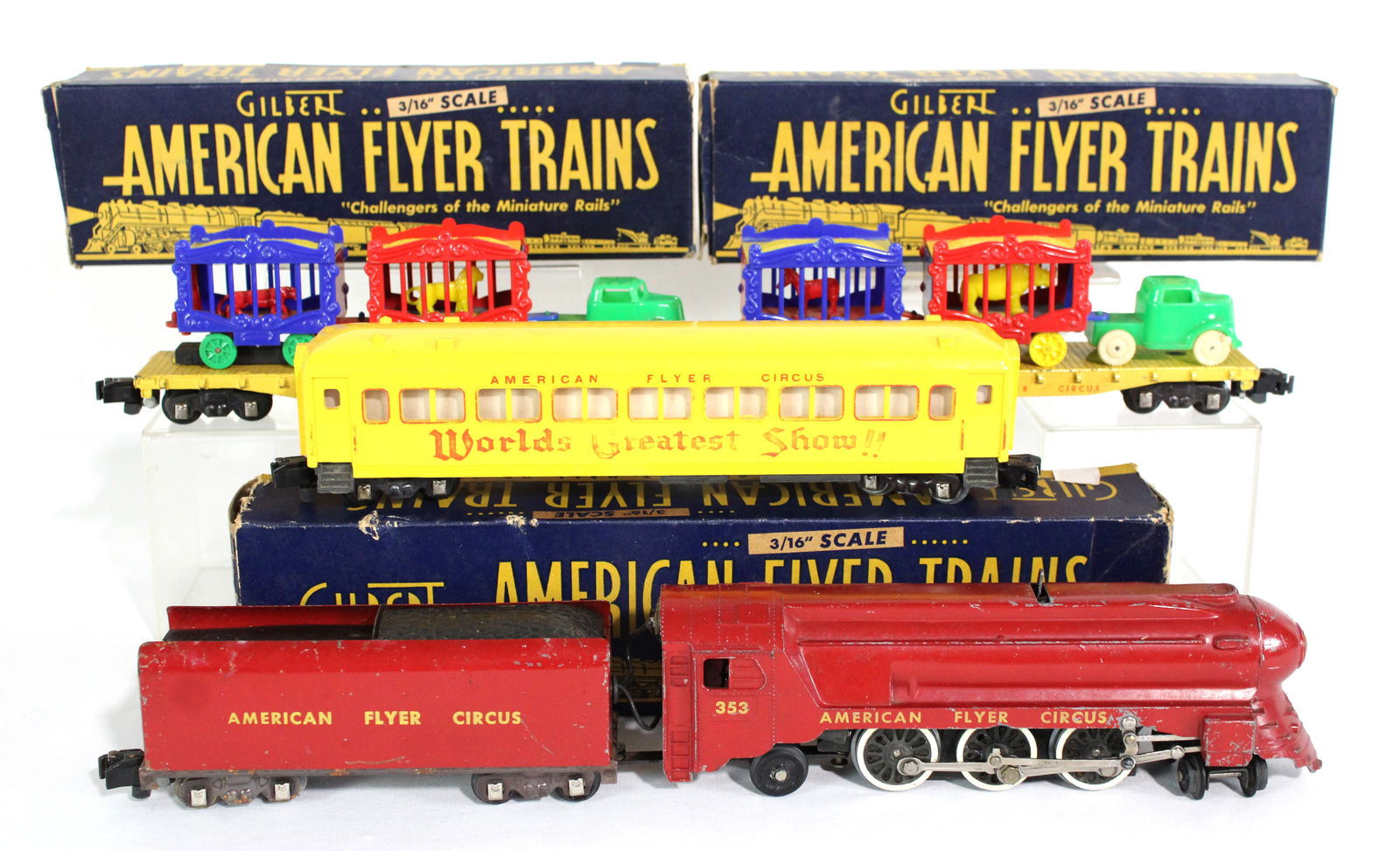 Gilbert American Flyer Trains Circus Cars with Boxes (1 of 4)