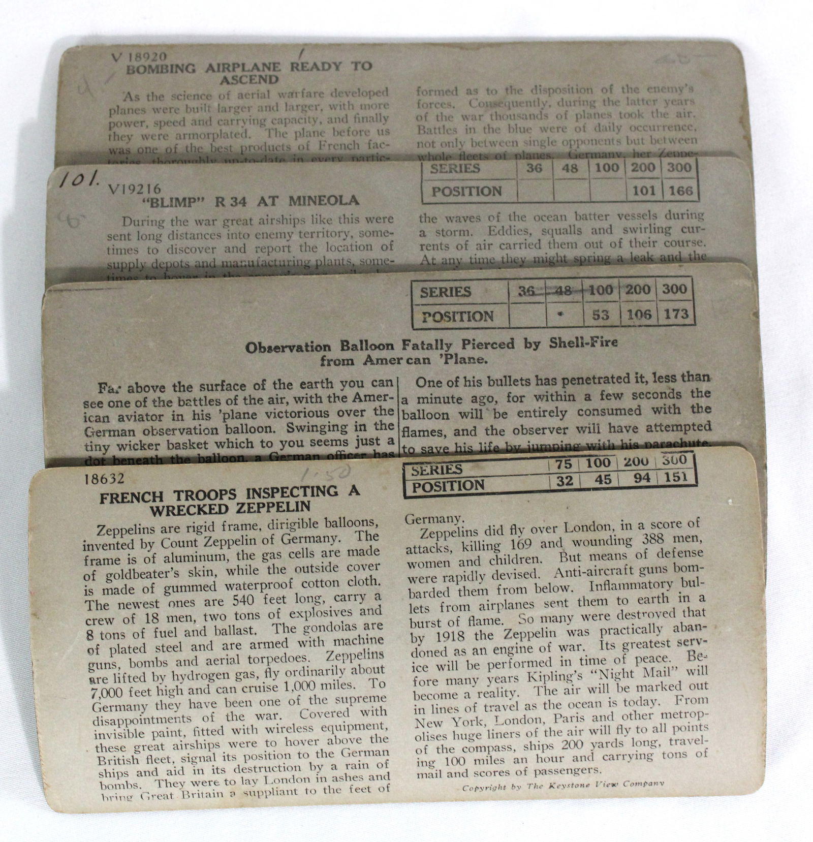 Keystone Viewmaster Slides incl. Zepplin Wrecked - 2