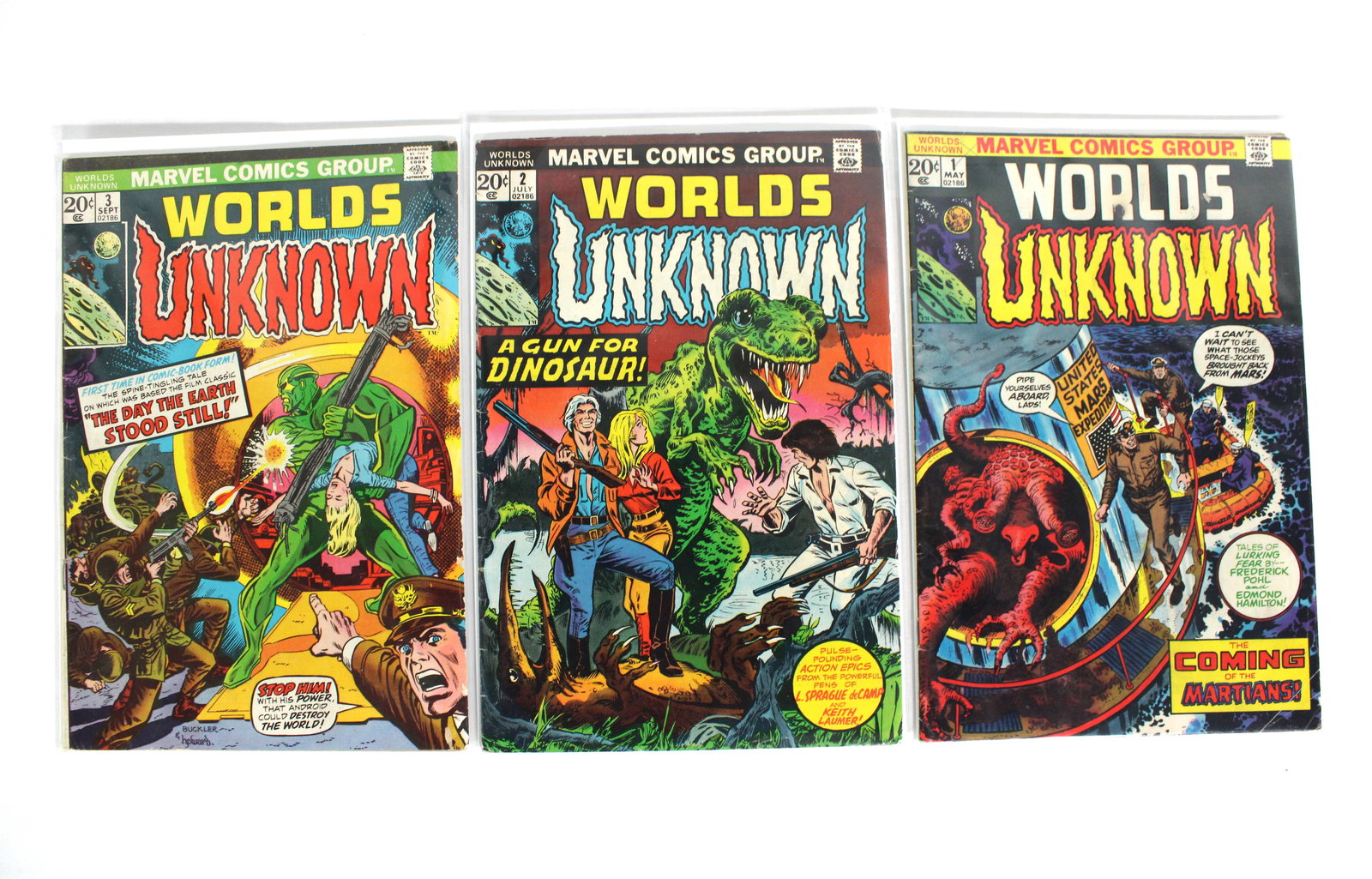 Marvel Comics Worlds Unknown Comic Books Issues 1-3: Total of 3 Issues. Assorted issues. Bagged and Boarded. Varying conditions. In-house shipping available.
