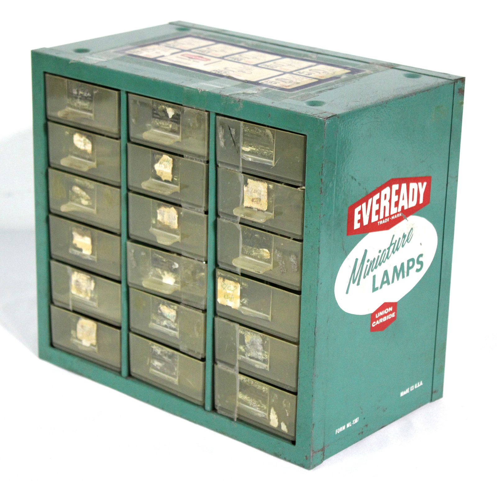 Everready Lamp Bulb Drawer Cabinet with Bulbs: In-house shipping available. Dimensions: 9 x 10 x 6