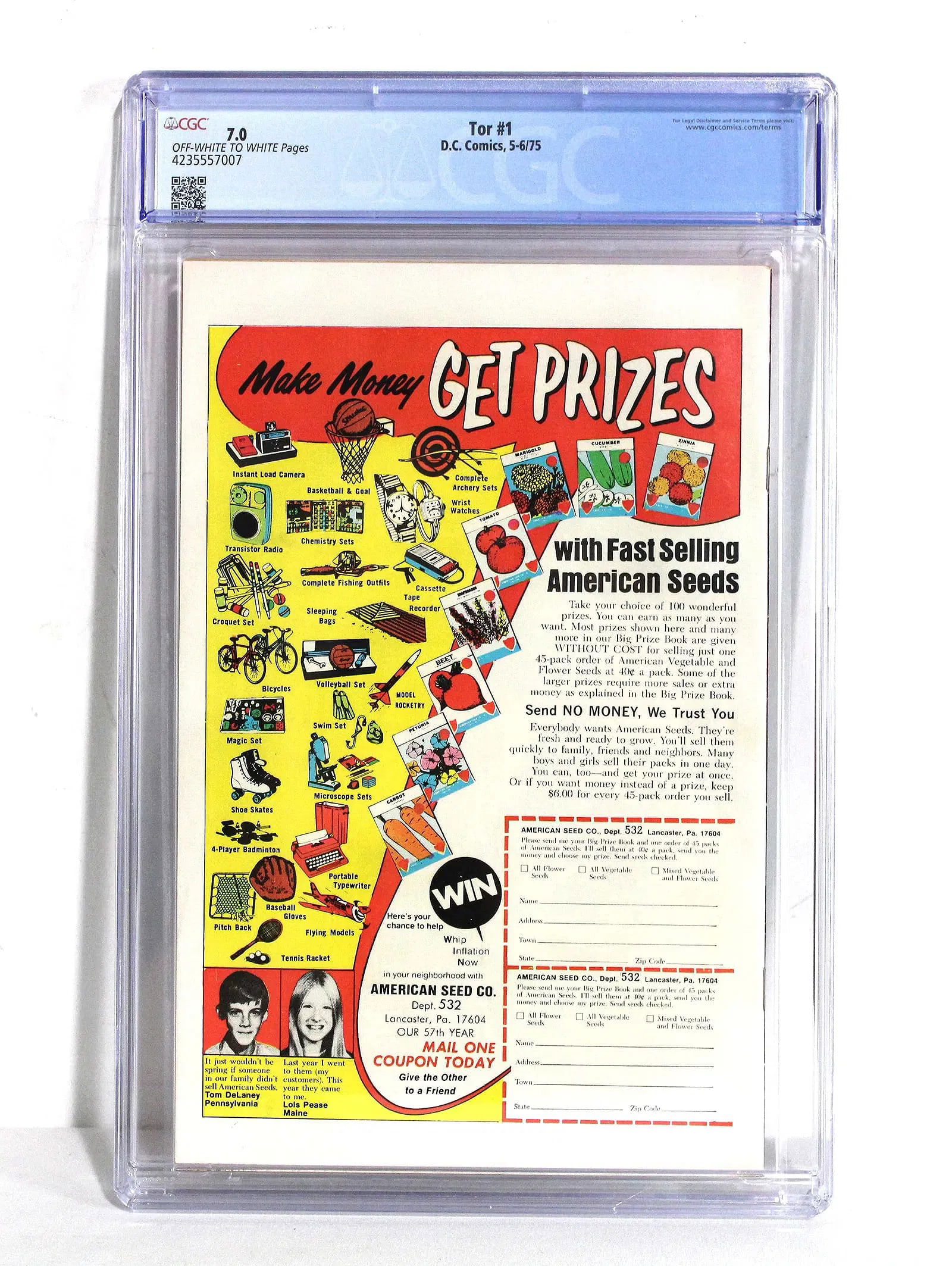 Tor Issue 1, DC Comics, CGC Graded 7.0 - 3