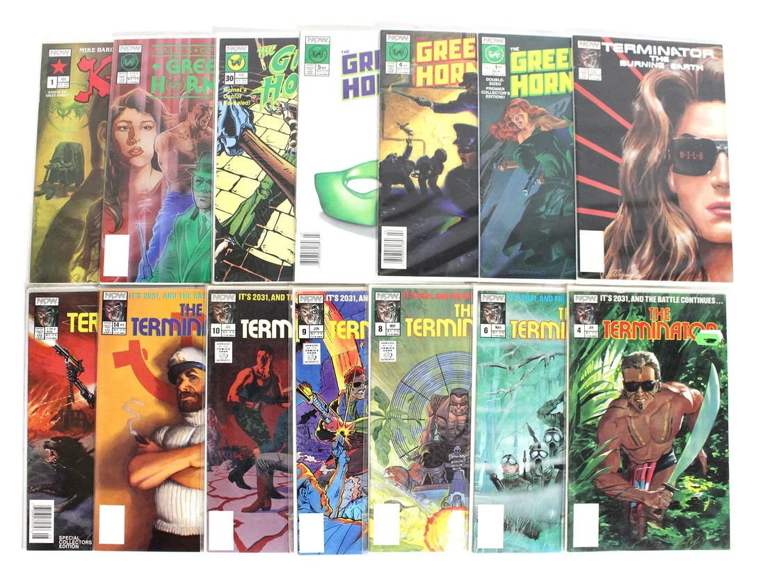 Now Comics The Terminator and Green Hornet Comic Books: Total of 14 Issues. Also includes KATO. Assorted issues. Varying conditions. Bagged and Boarded. In-house shipping available.