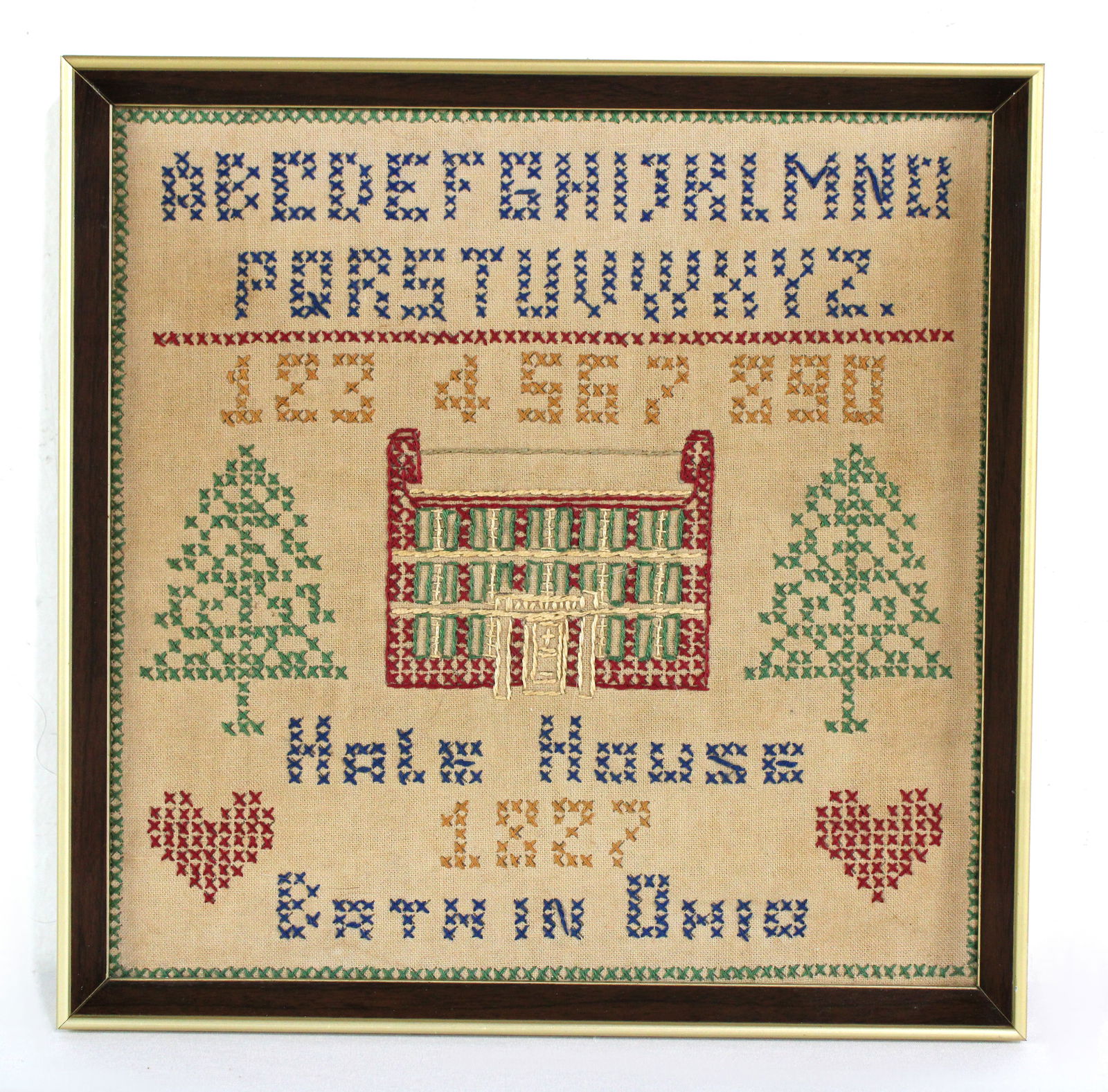 Antique Cross Stitch Sampler, Ohio 1827 (1 of 1)