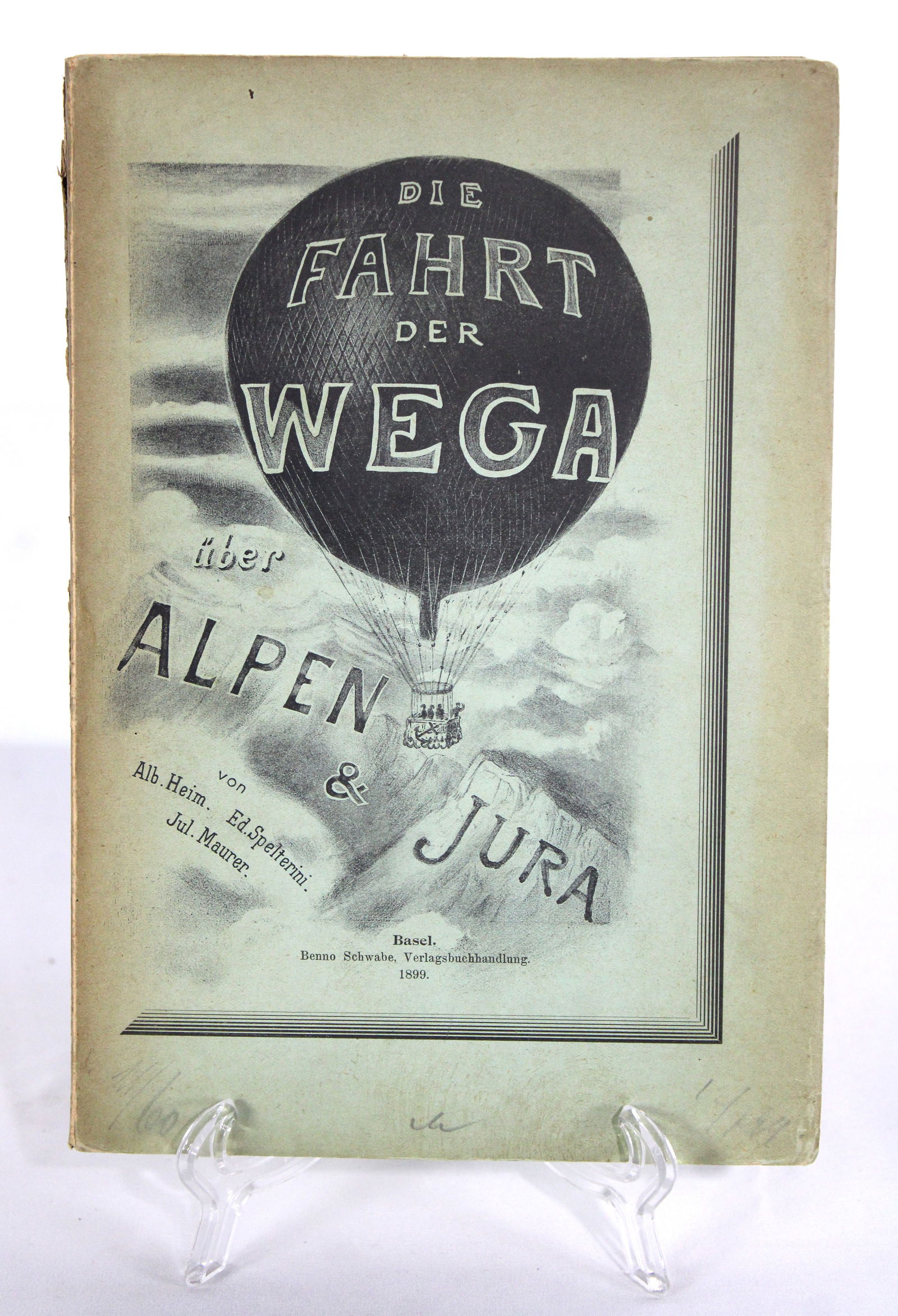 Die Fahrt Der Wega, By Albert Heim, German Ballooning Expedition Book: Binding is cracking. In-house shipping available.