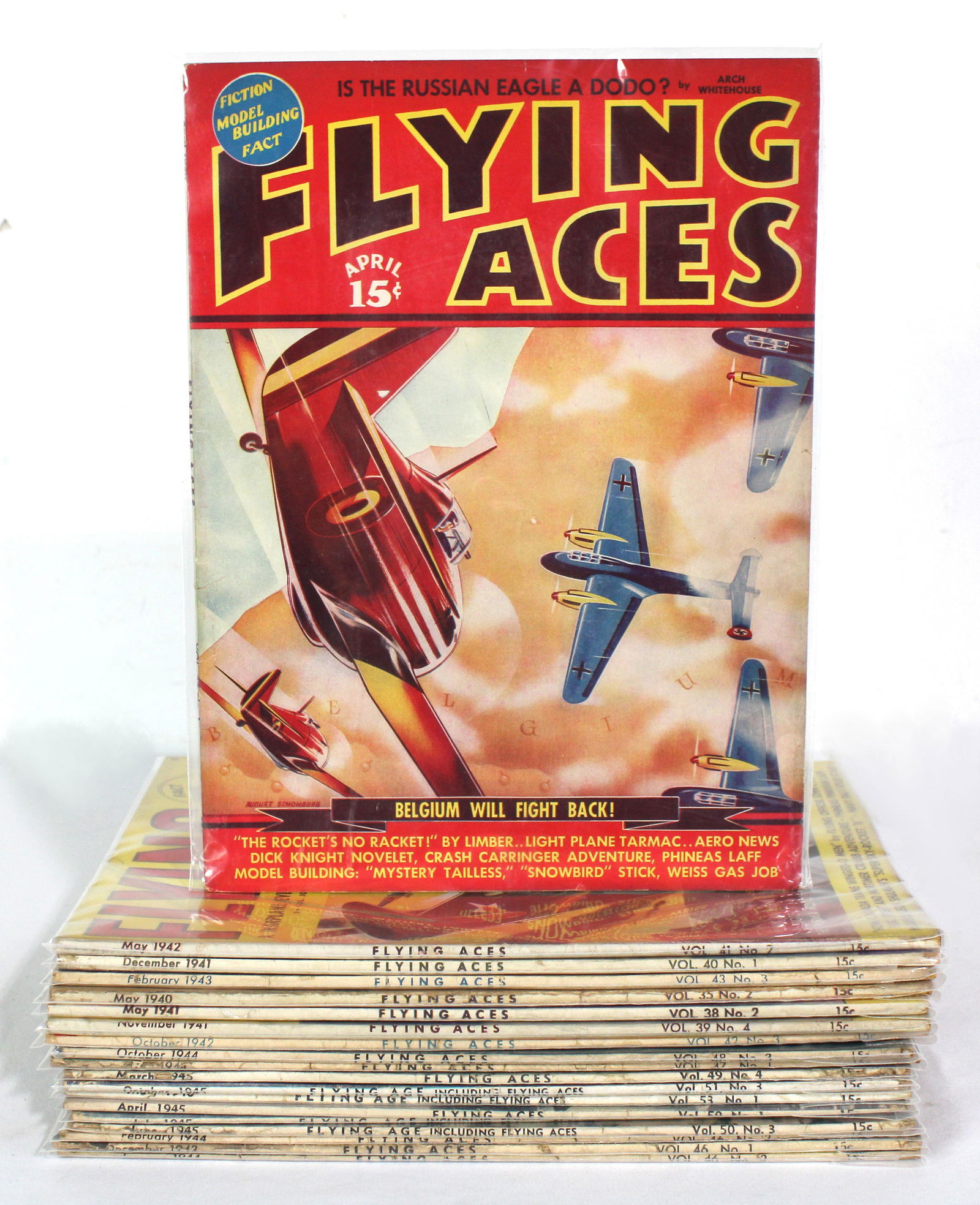 Flying Aces, Aviation Pulp Magazines, 1940s, Lot 3 (1 of 4)