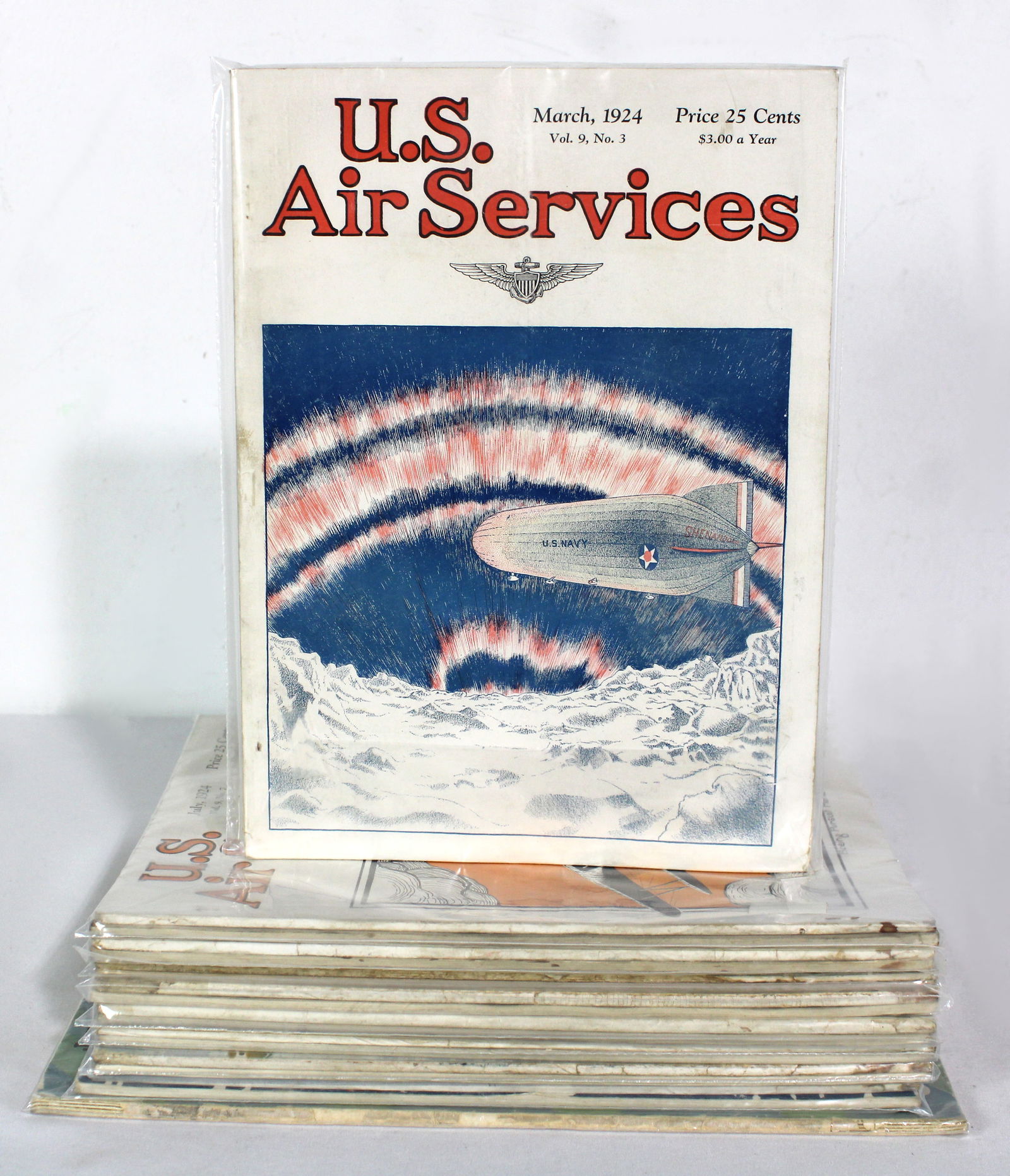 U.S. Air Services Magazine Air Force and Aviation, 1920s: Total of 19. Varying conditions. In-house shipping available.