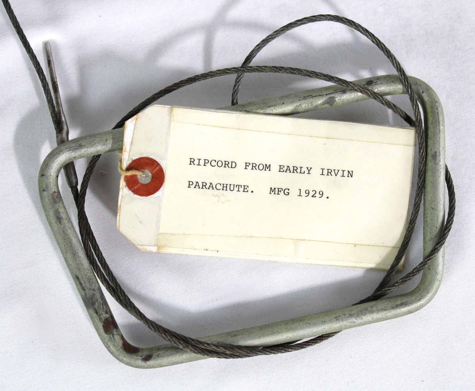 Irvin Parachute Rip Cord, MFG 1929: In-house shipping available.
