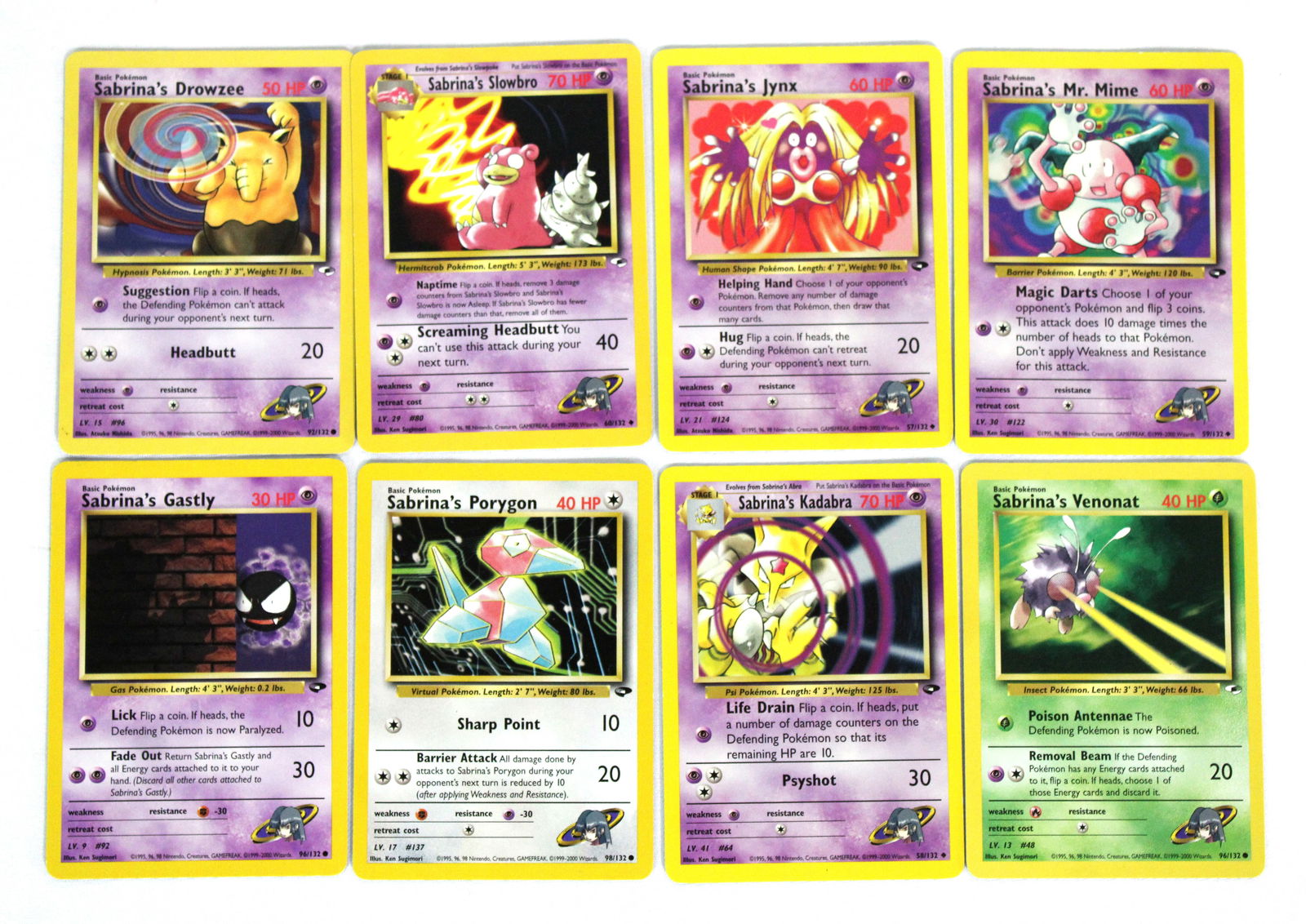 Sabrina Gym Hero Pokemon Cards, Incl. Uncommon Mr. Mine: Never played. In-house shipping available.