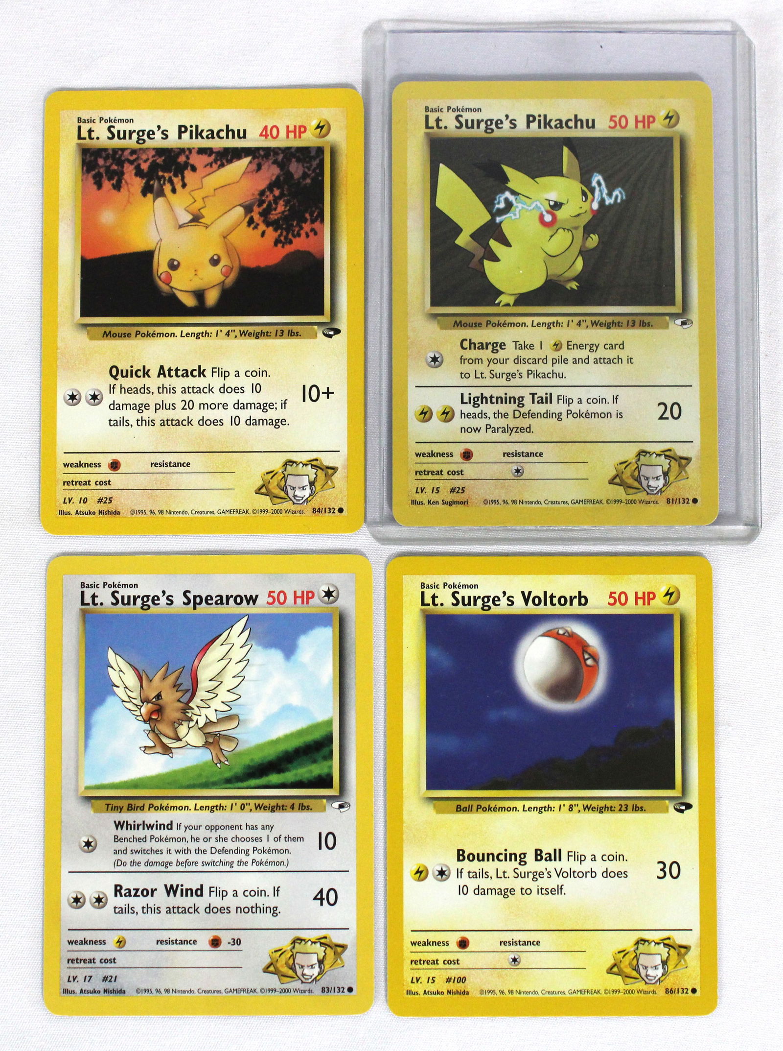 Pokemon: Lt. Surge Pikachu from 2000 Plus Additional Gym Heroes Pokemon Cards (1 of 1)