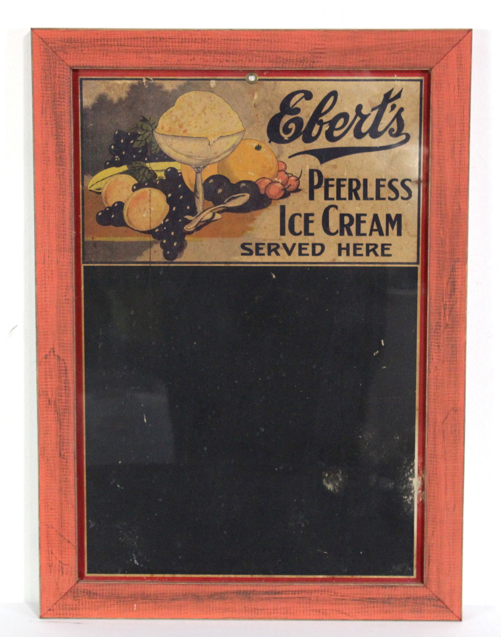 Ebert's Ice Cream Chalkboard Menu Sign, Frederick MD: Framed. Also includes vintage postcards. This item requires third-party shipping or pickup arrangements to be made. Dimensions with frame: 23 x 16 x 1