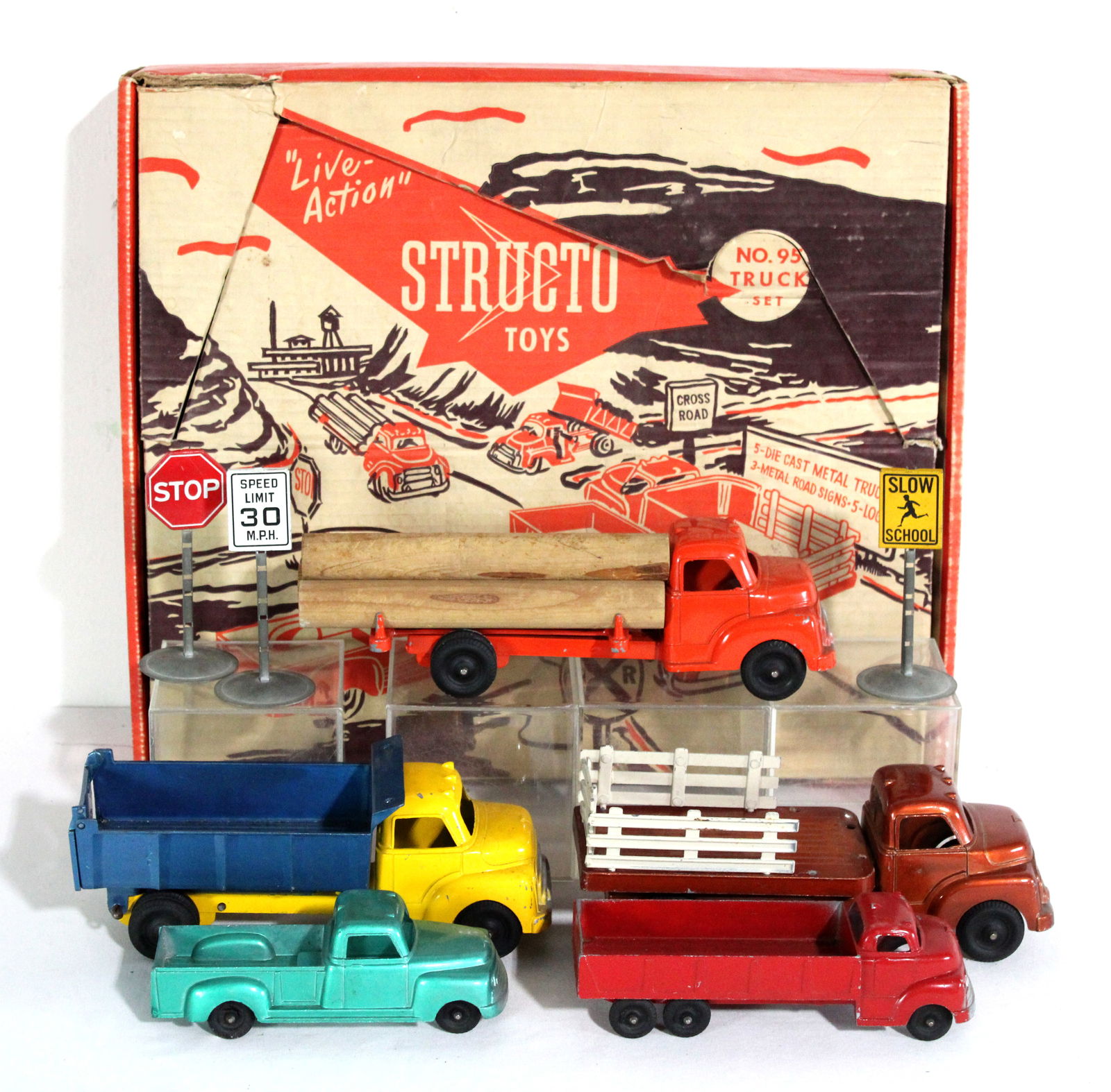 Structo Metal Toy Set in Box: In-house shipping available.