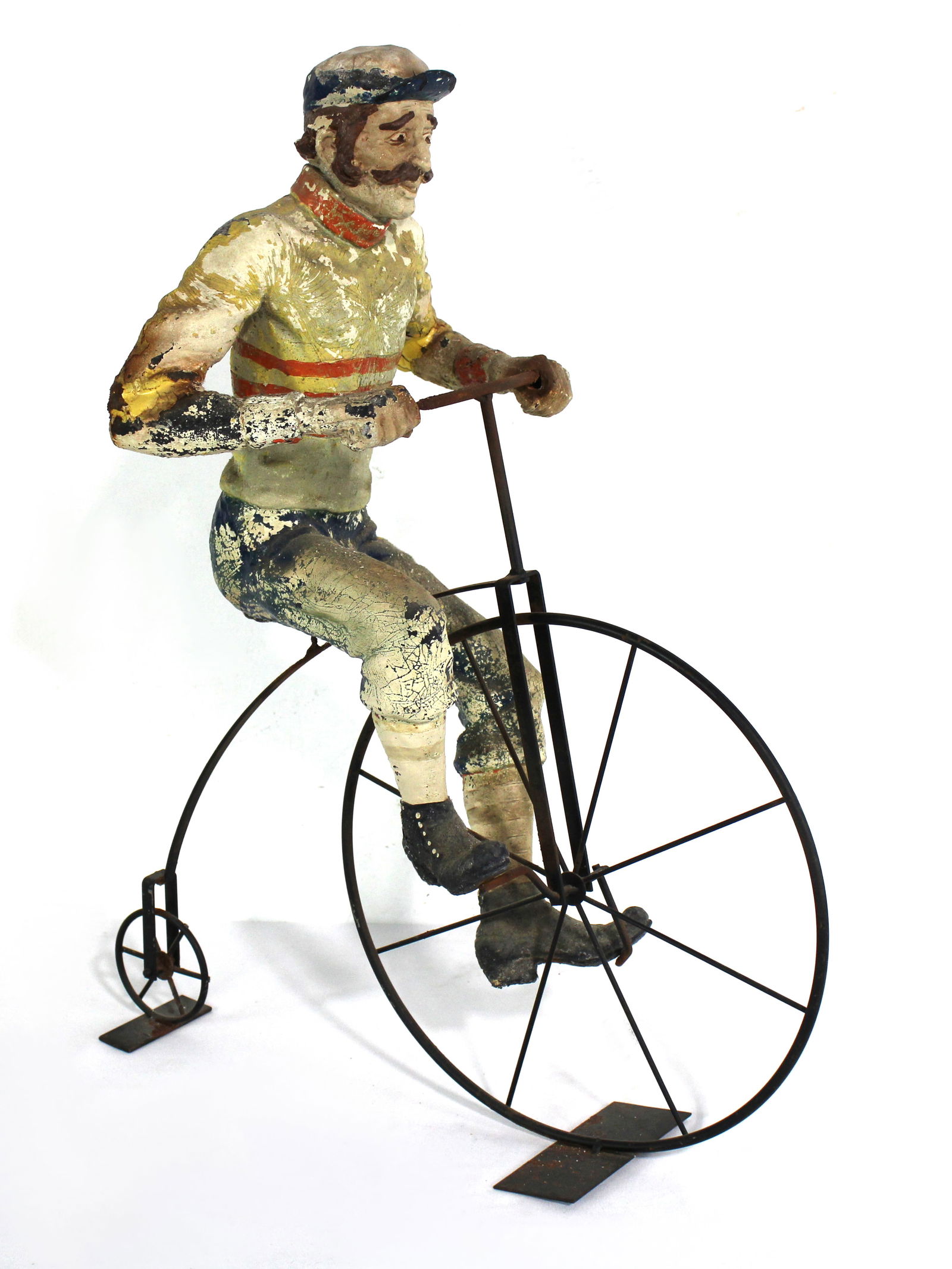 Penny Farther Bicycle Statue: This item requires third-party shipping or pickup arrangements to be made. Dimensions: 25 x 13 x 12