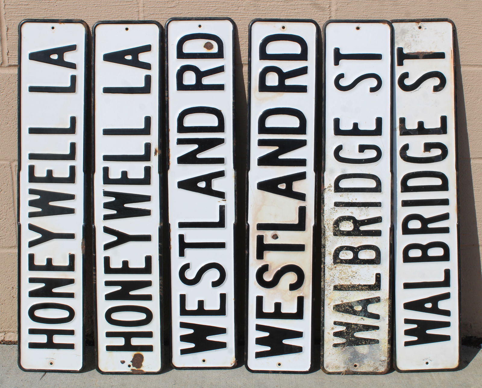 Porcelain Street Signs: Total of 6. In-house shipping available.