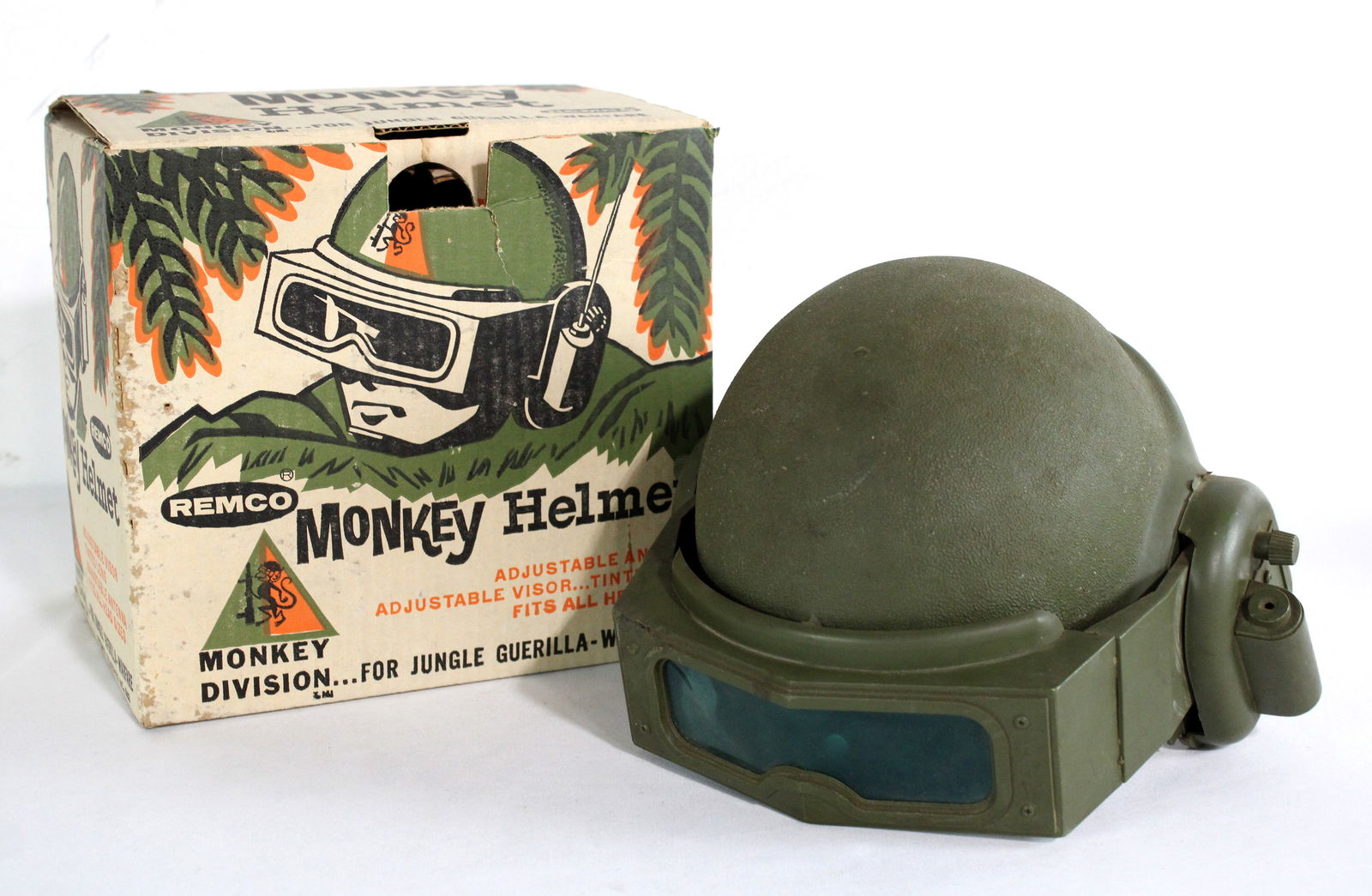 Remco Monkey Helmet Toy in Box: In-house shipping available.
