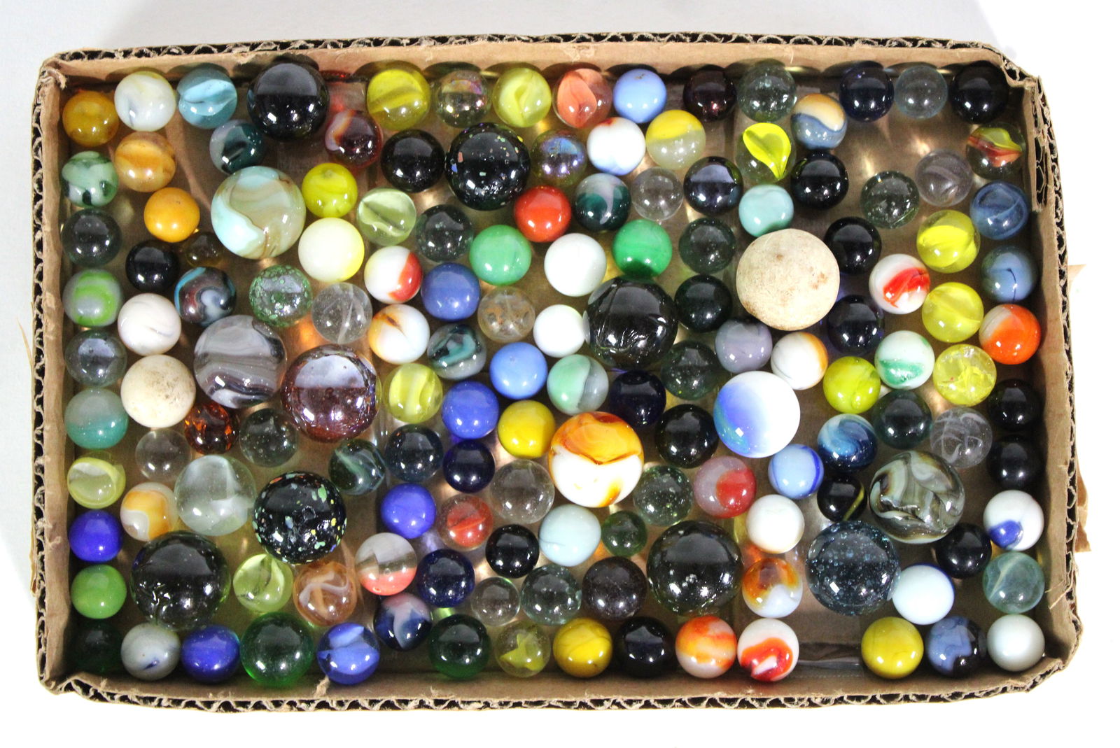 Vintage Marbles, Some UV: Multiple glow under UV, including 2 large boulders. In-house shipping available.
