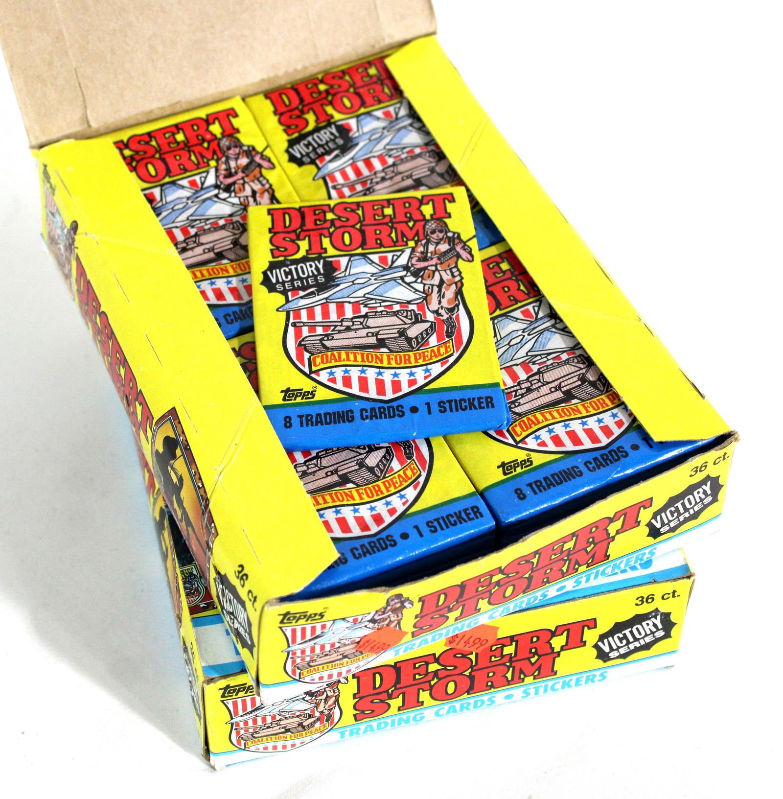 Topps Desert Storm Wax Pack Cards in Box: 2 boxes. In-house shipping available.