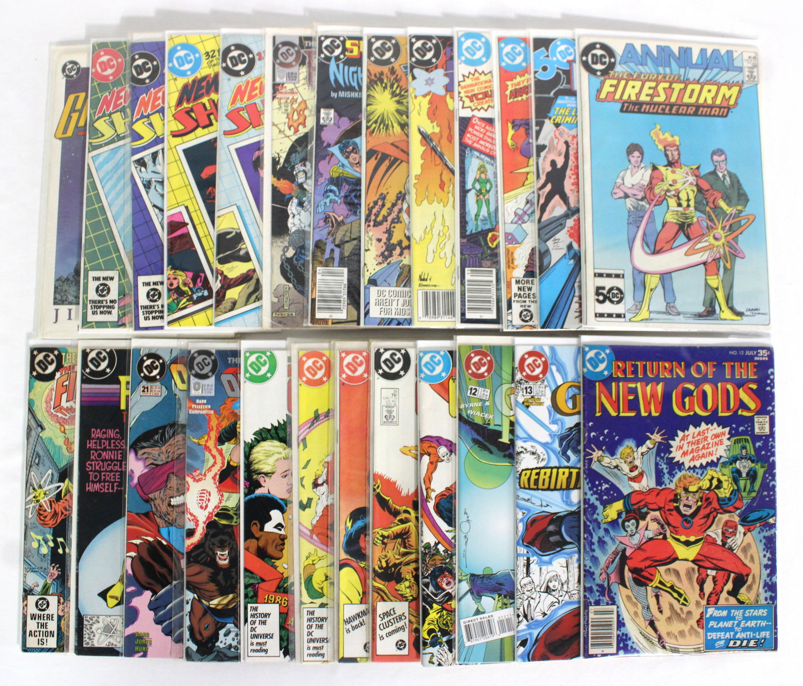 DC Comics Mix Lot 1, Incl. New Gods, Outsiders, Firestorm: Total of 25 Issues. Bagged and boarded. In-house shipping available.