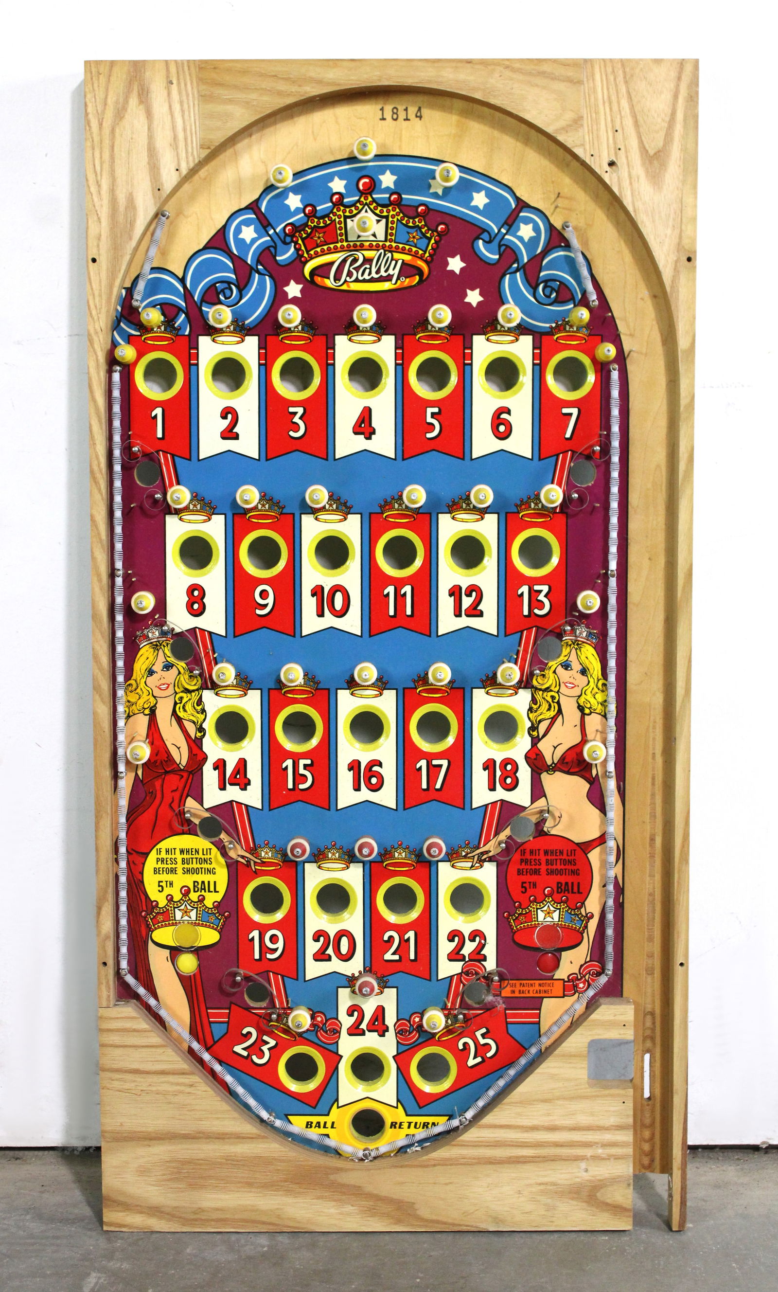 NOS Bally Miss America Bingo Pinball Playfield: This item requires third-party shipping or pickup arrangements to be made.