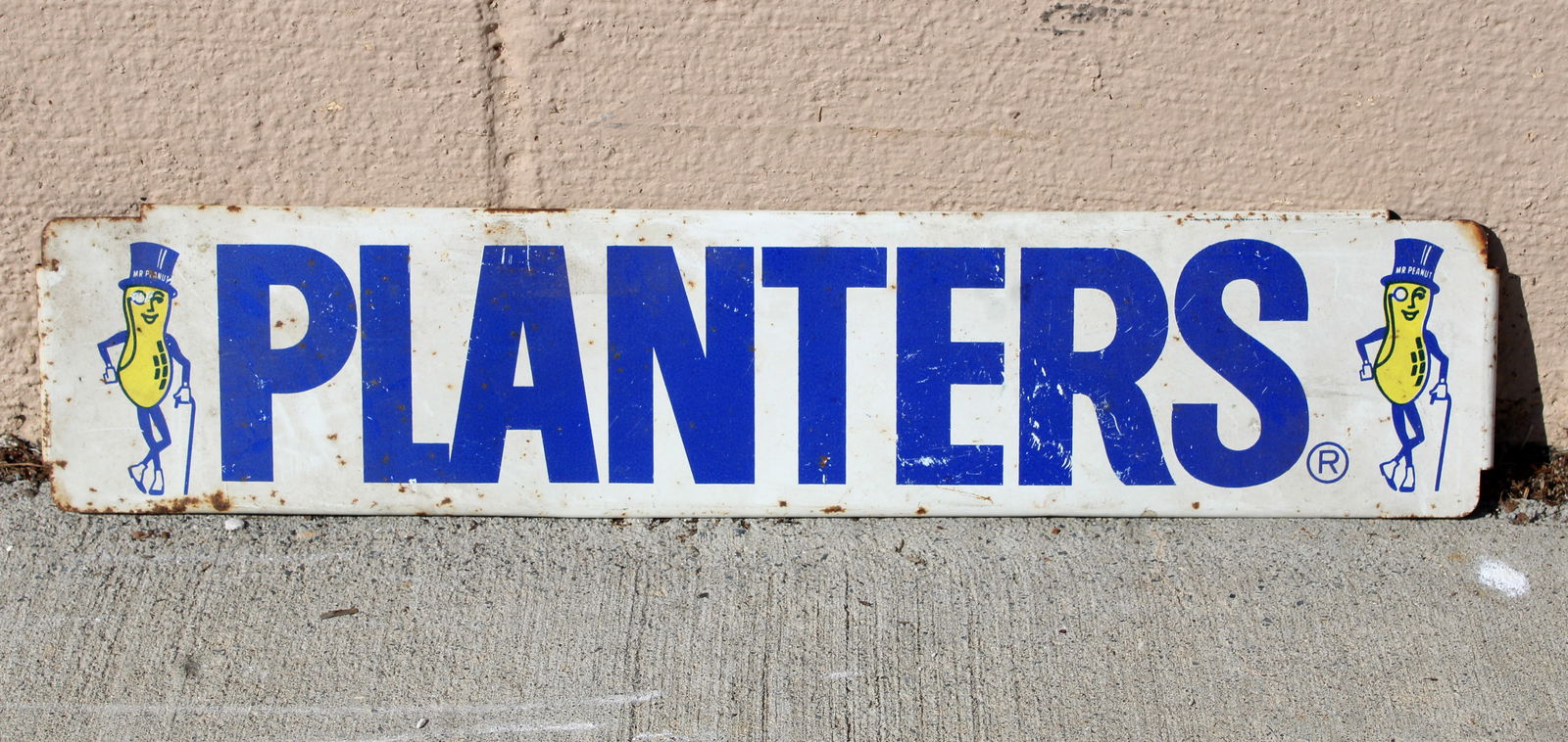 Planters Peanuts Rack Top Sign: In-house shipping available. Dimensions: 4 x 17