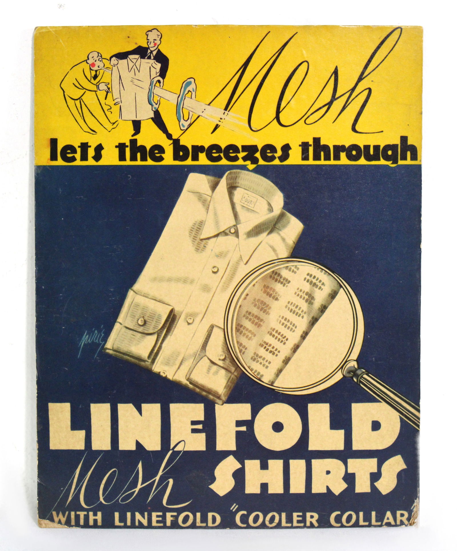 Linefold Mesh Shirts Easelback Advertisement Sign: In-house shipping available. Dimensions:14 x 11
