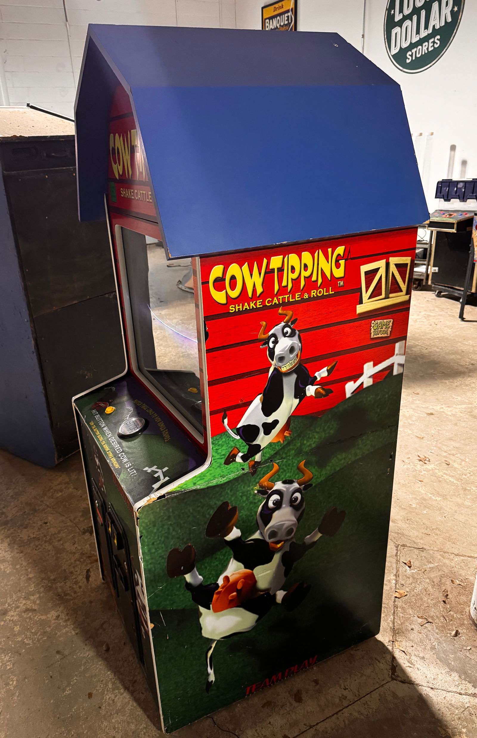 Team Play Cow Tipping Arcade Game - 2