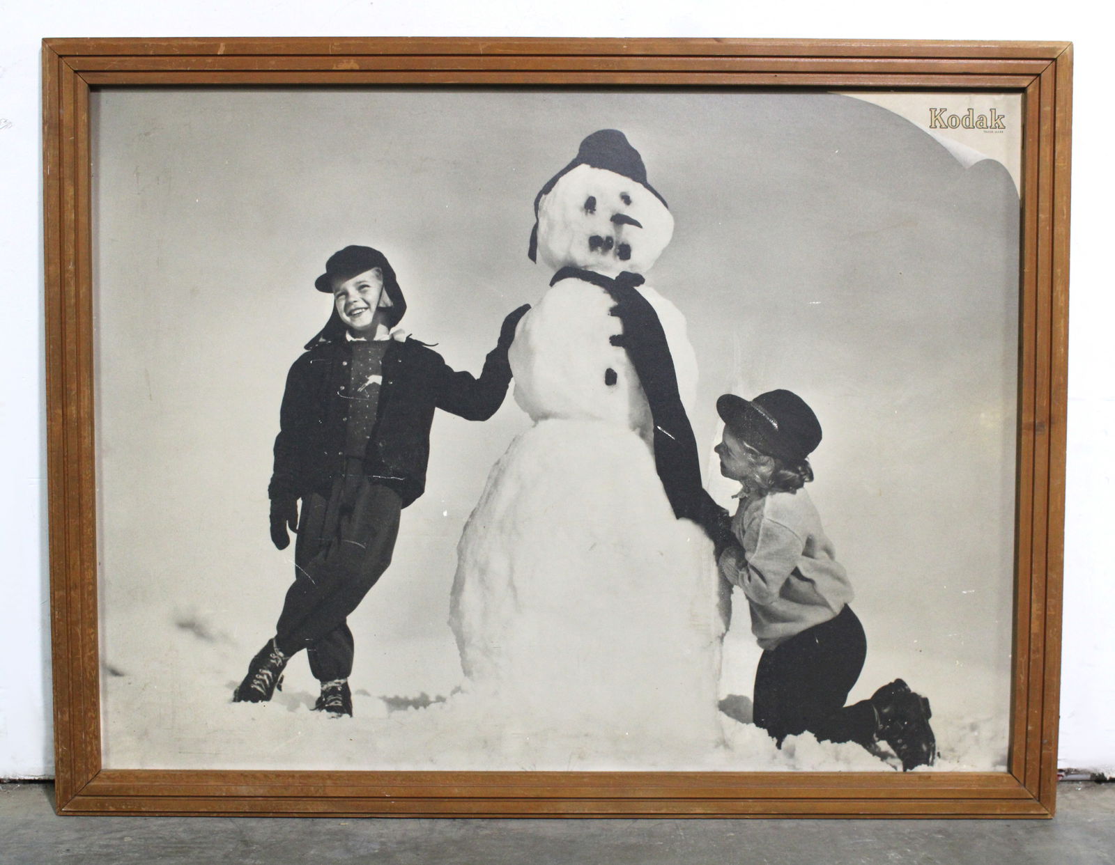 3.5 FT Kodak Advertisement in Frame: This item requires third-party shipping or pickup arrangements to be made. Dimensions: 33 x 43 x 1