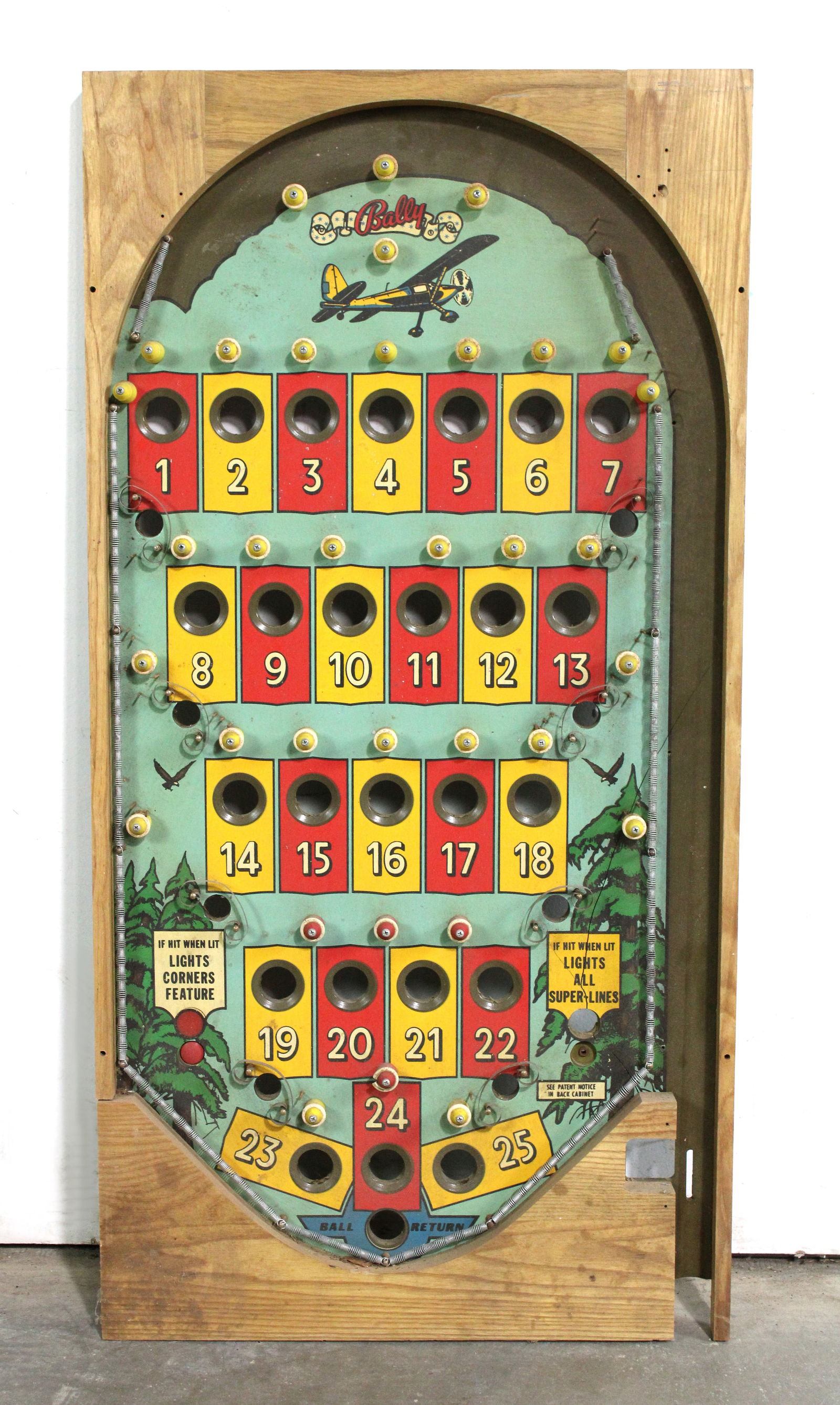 NOS Bally Hi-Flyer Plane Themed Bingo Pinball Playfield (1 of 1)