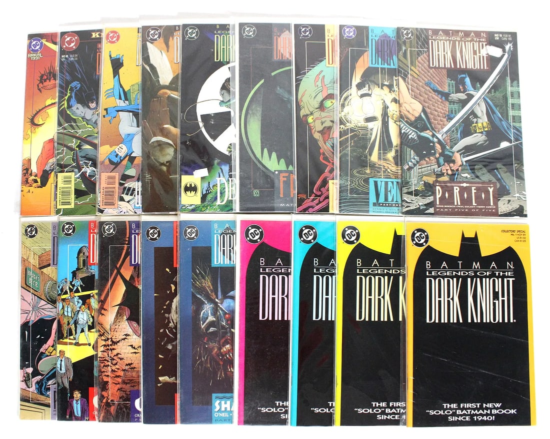 DC Comics Batman: Legends of the Dark Knight Comic Books: Total of 18. Assorted issues. Varying conditions. Bagged and Boarded. In-house shipping available.