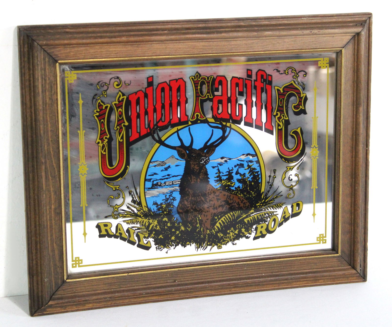 Union Pacific Rail Road Mirror: This item requires third-party shipping or pickup arrangements to be made. Dimensions: 12 x 15 x 1