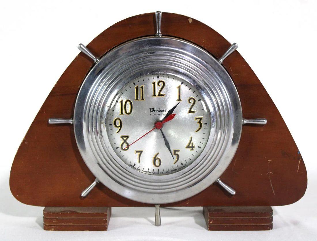 MCM Wooden Ships Wheel Clock: This item requires third-party shipping or pickup arrangements to be made.